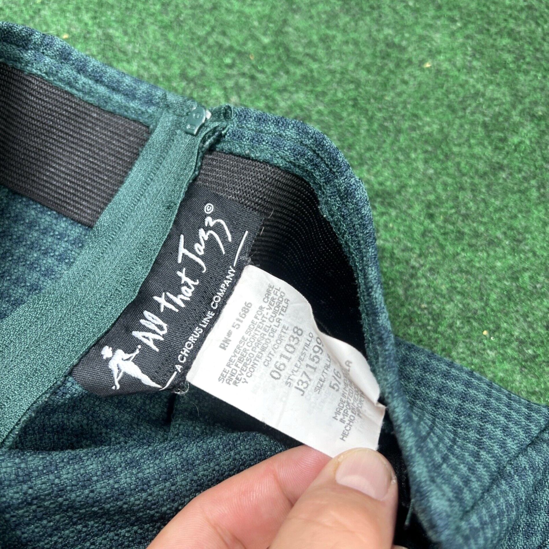 Vintage All that Jazz Skirt Womens 5/6 Green Plaid Elastic Waist USA 24x18 Size 27" / US 4 / IT 40 - 5 Thumbnail