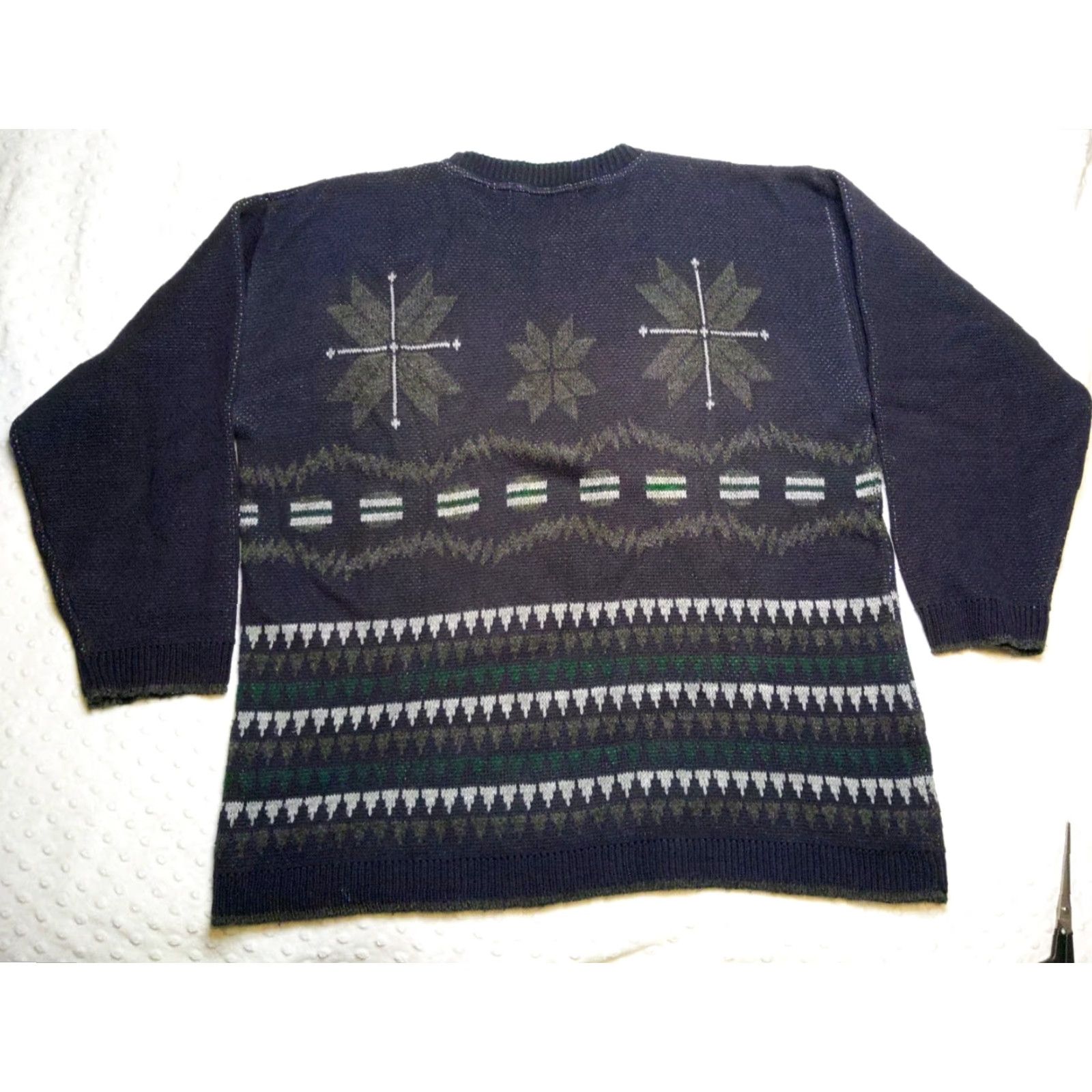 Vintage VINTAGE River Trader Sweater Mens L Navy Blue Geometric Pattern Crew Neck Long Sleeve Grunge 80s 90s Classic Outdoor Fall Winter Spring Size US L / EU 52-54 / 3 - 7 Thumbnail