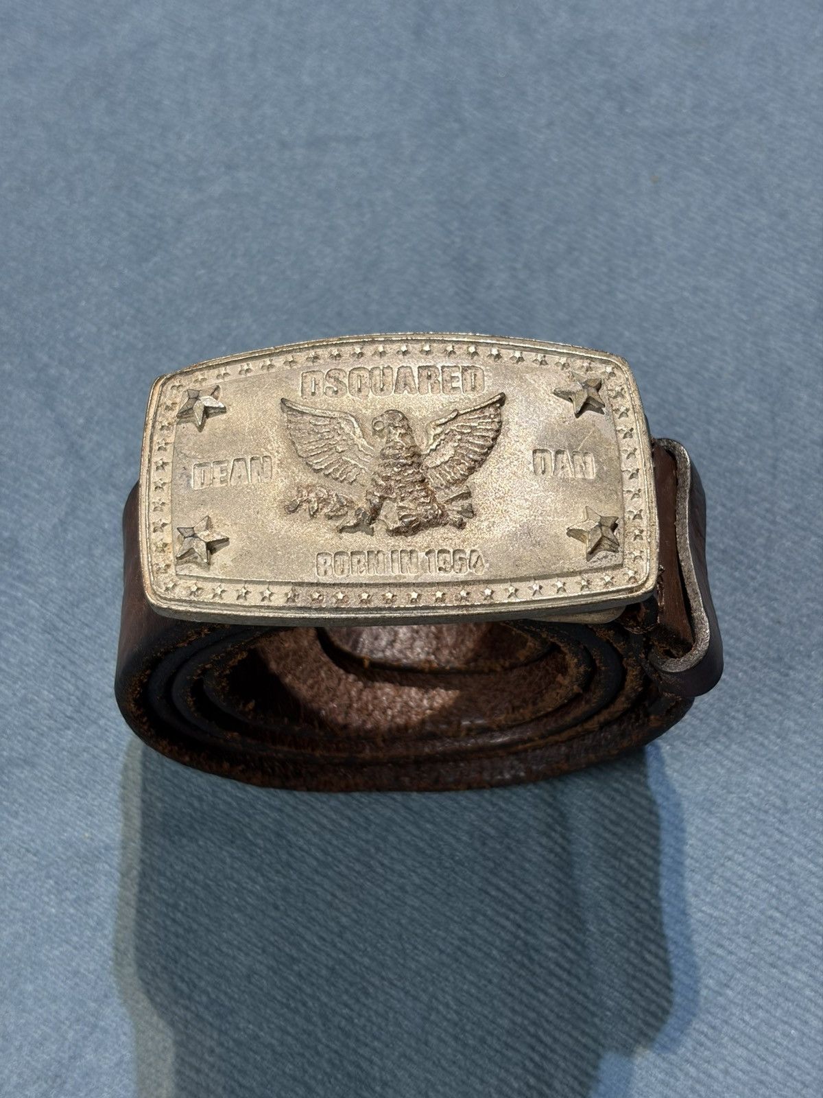 Dsquared2 Dsquared Eagle Dean Dan 1964 Full Grained Leather Belt Size ONE SIZE - 3 Thumbnail