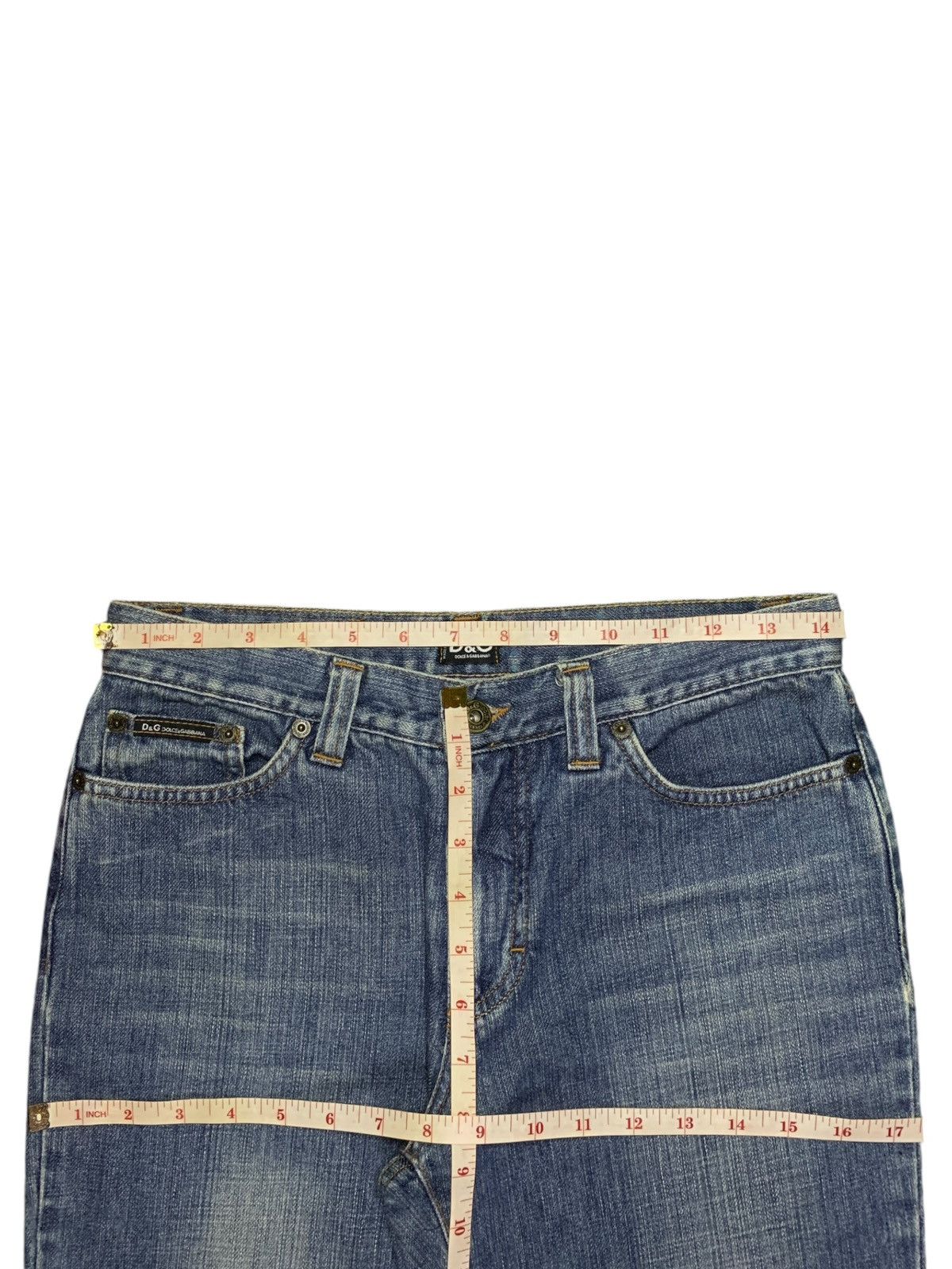 Dolce & Gabbana Vintage Dolce Gabbana Faded Wash Distressed Flare Jeans Size 29" - 12 Thumbnail