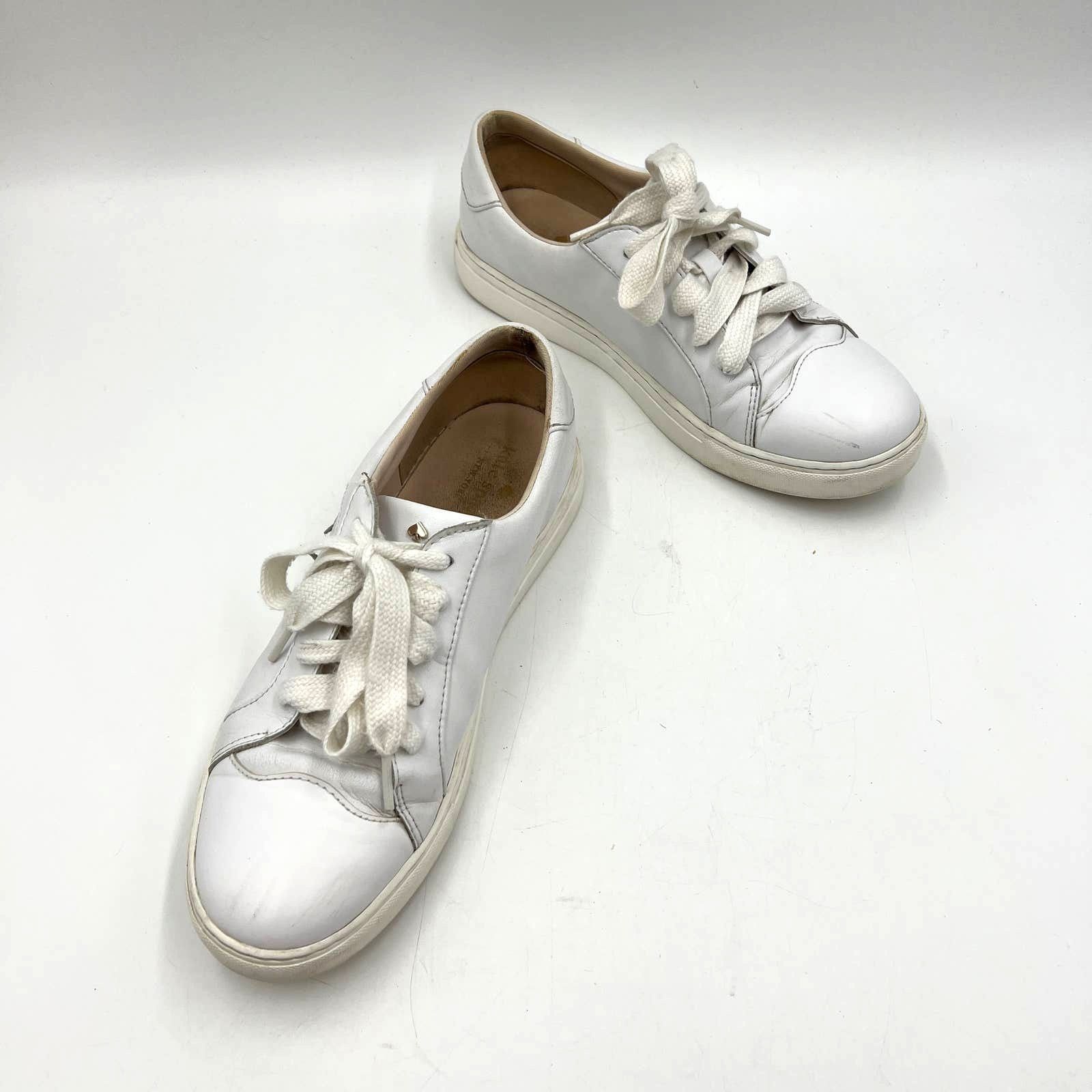 Kate Spade Kate Spade Fez Low Top Sneakers White Leather Size US 8.5 / IT 38.5 - 10 Thumbnail