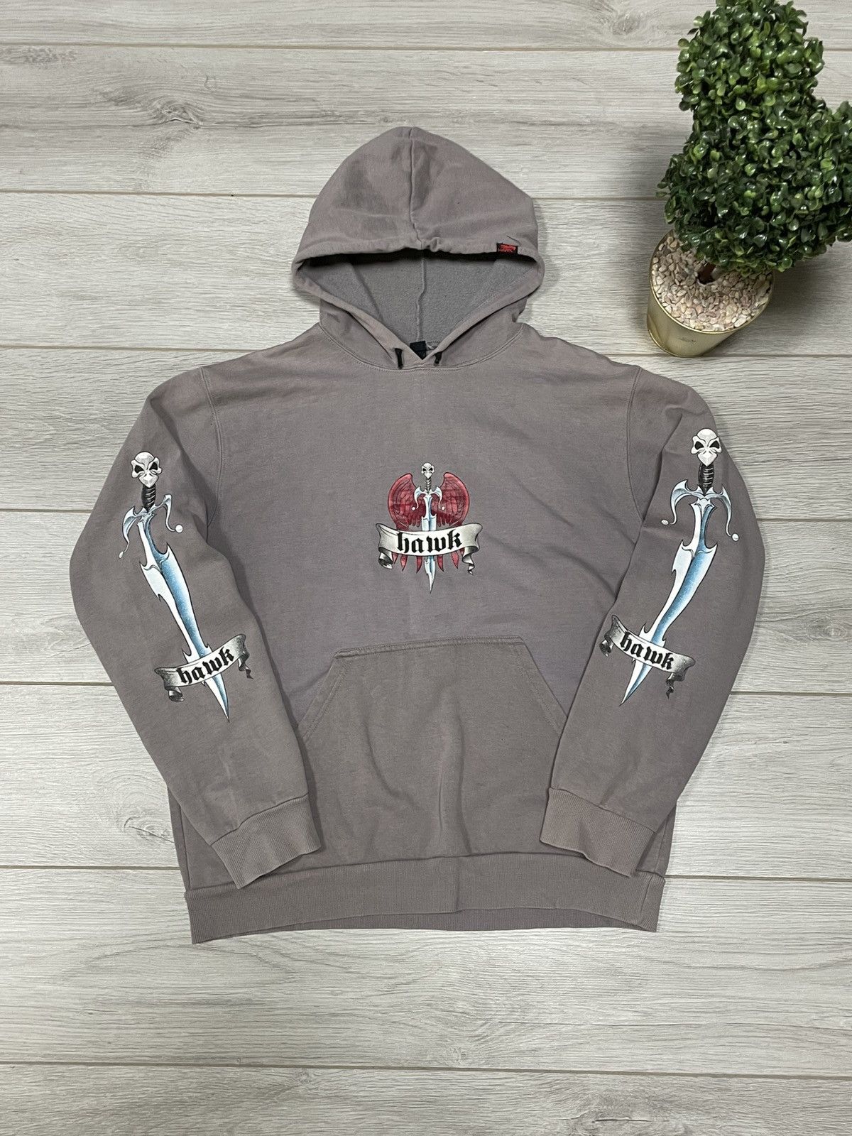 Vintage y2k tony hawk skull 🗡️ Sword 💀 skateboards hoodie Size US M / EU 48-50 / 2 - 2 Thumbnail