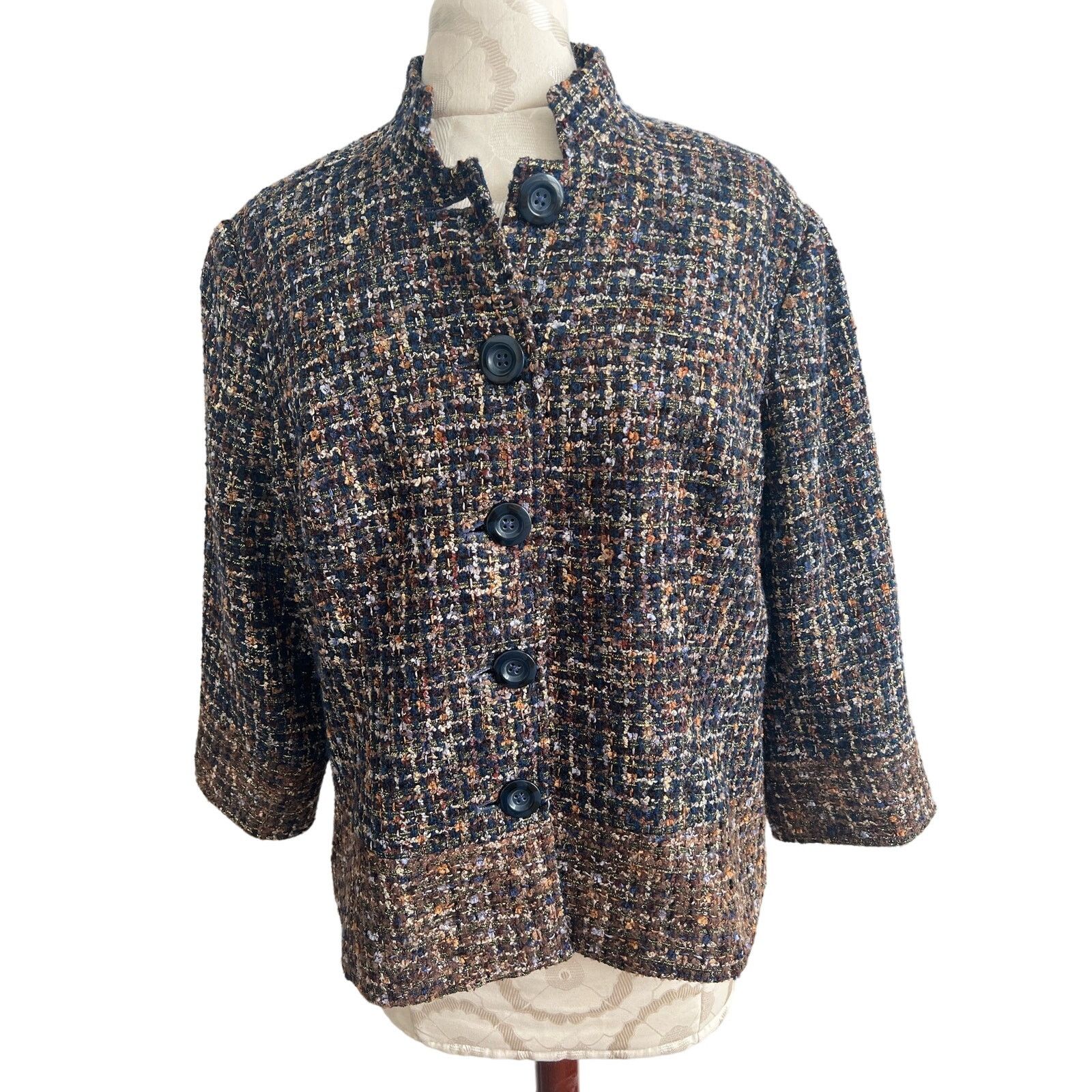Coldwater Creek Coldwater Creek Multicolor Tweed Jacket Size 14 Size XL / US 12-14 / IT 48-50 - 1 Thumbnail
