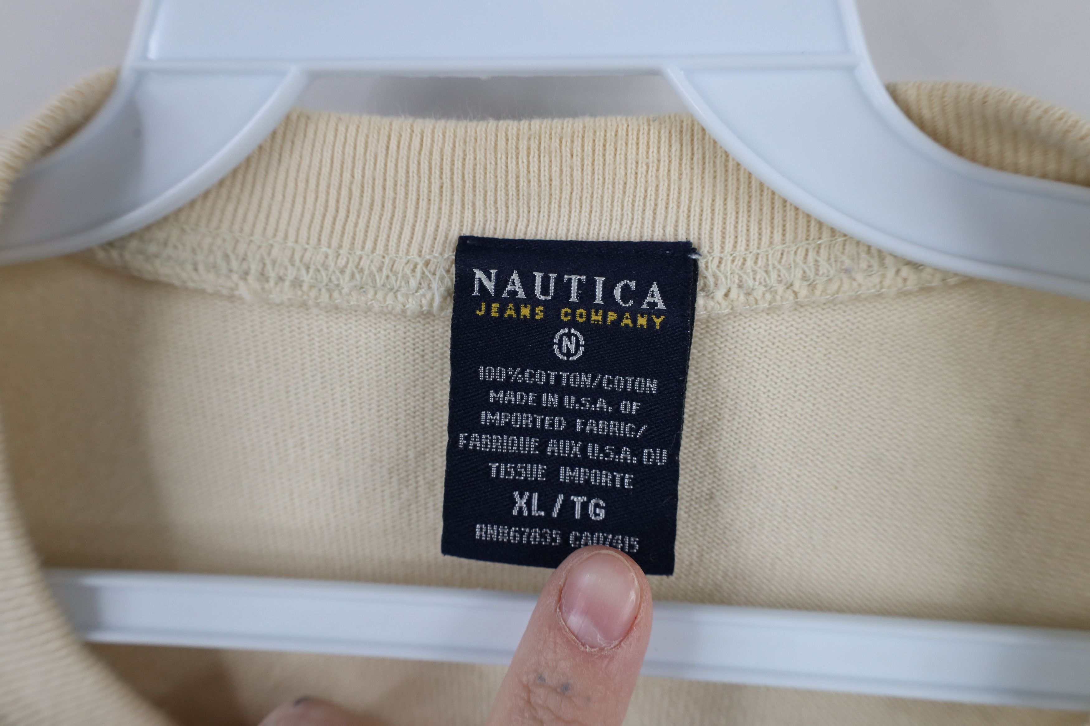 Nautica × Vintage Vintage 90s Nautica Spell Out Striped Long Sleeve T-Shirt Size US XL / EU 56 / 4 - 11 Thumbnail