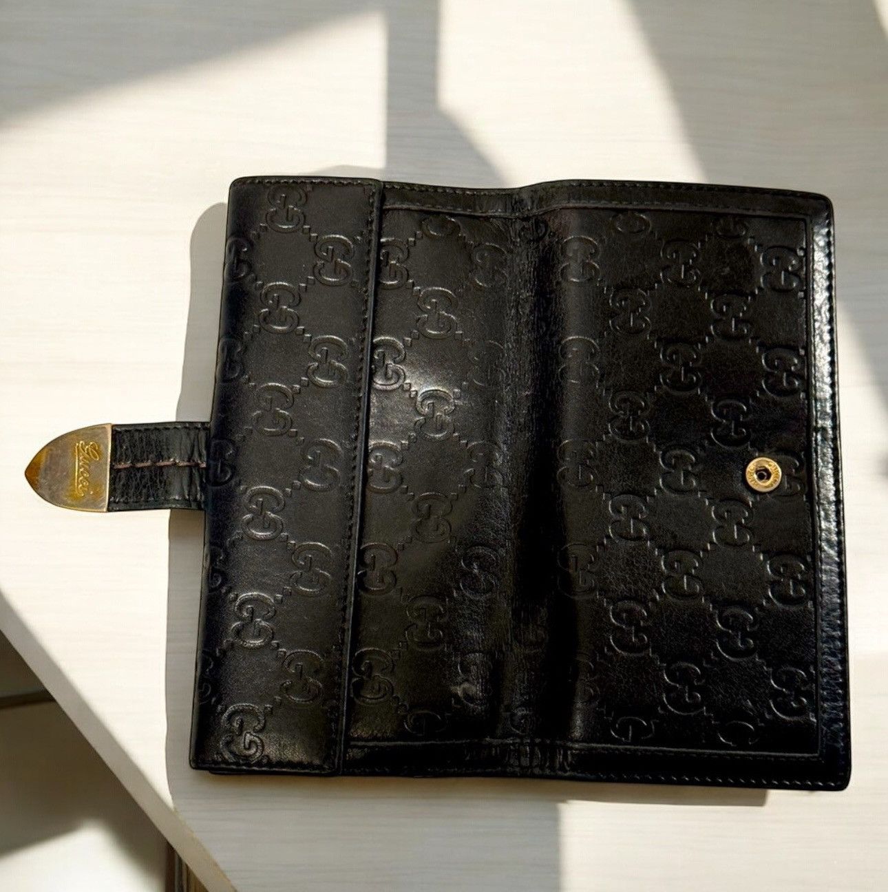 Gucci GUCCI LONG WALLER IN BLACK LEATHER IN MINT EUC AUTHENTIC Size ONE SIZE - 7 Thumbnail