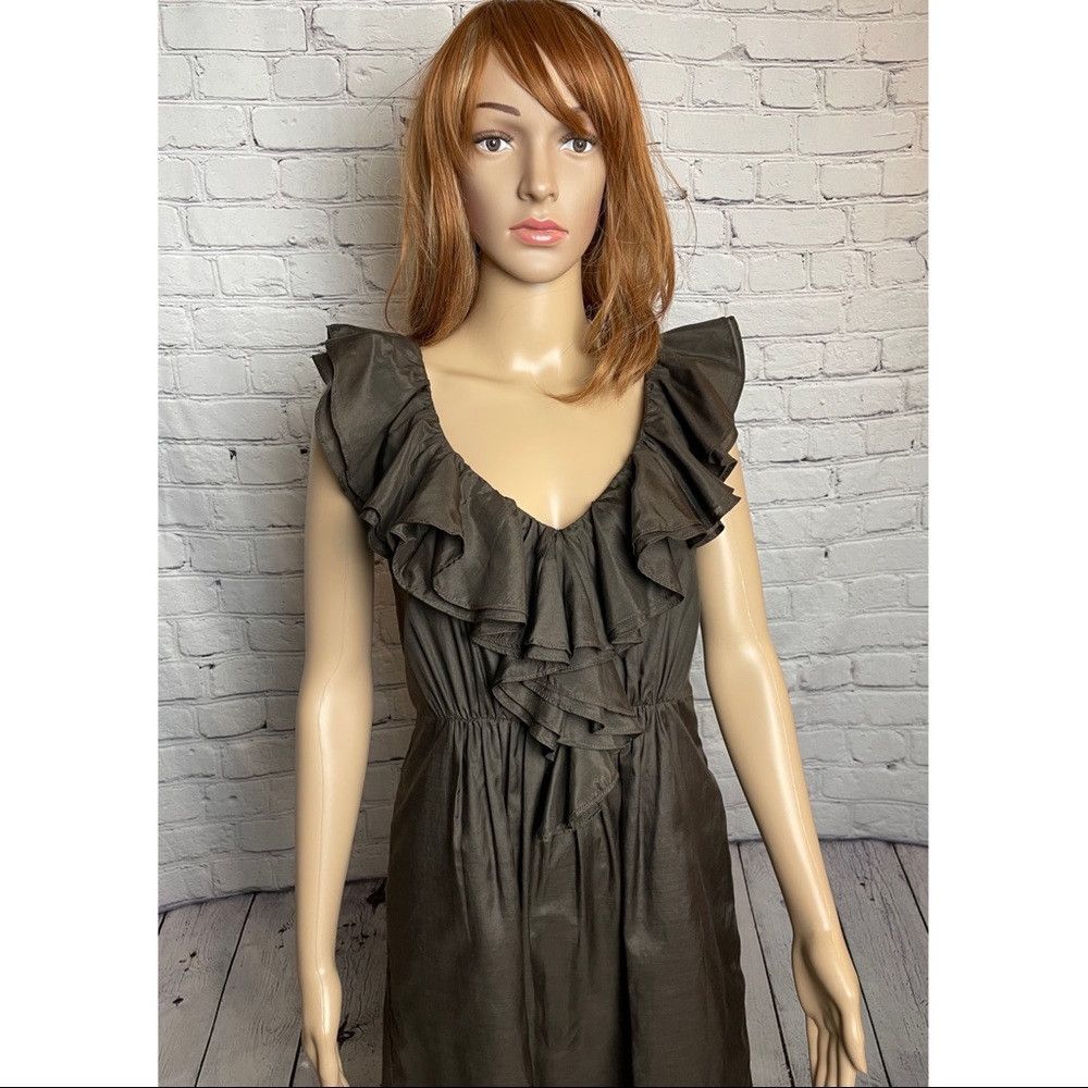 J.Crew New J. Crew Ruffled Edelyn Lawn Brown Dress Size 2 Size XS / US 0-2 / IT 36-38 - 2 Thumbnail