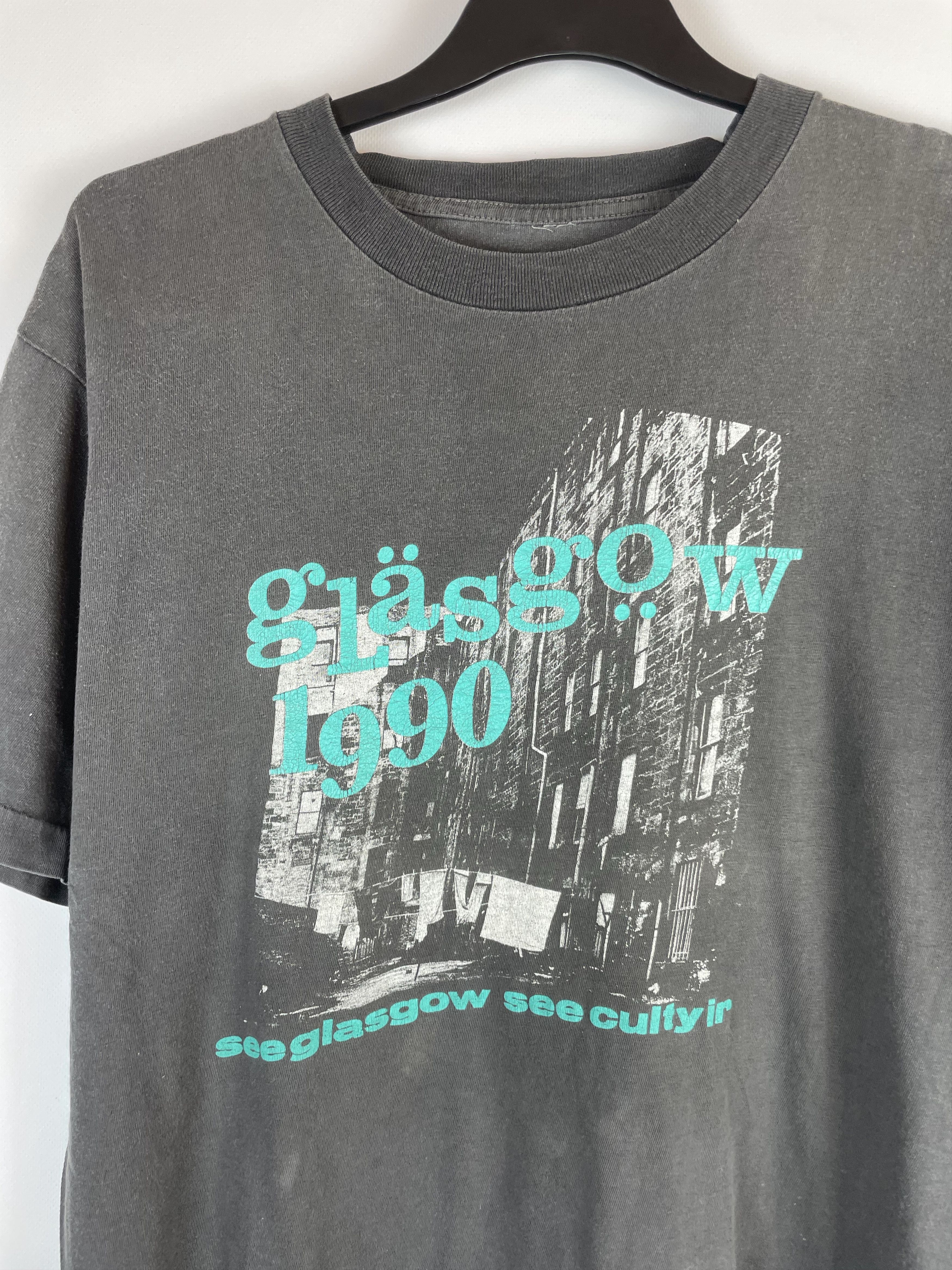 Band Tees Vintage Glas Gow 1990 Tee Size US L / EU 52-54 / 3 - 4 Thumbnail