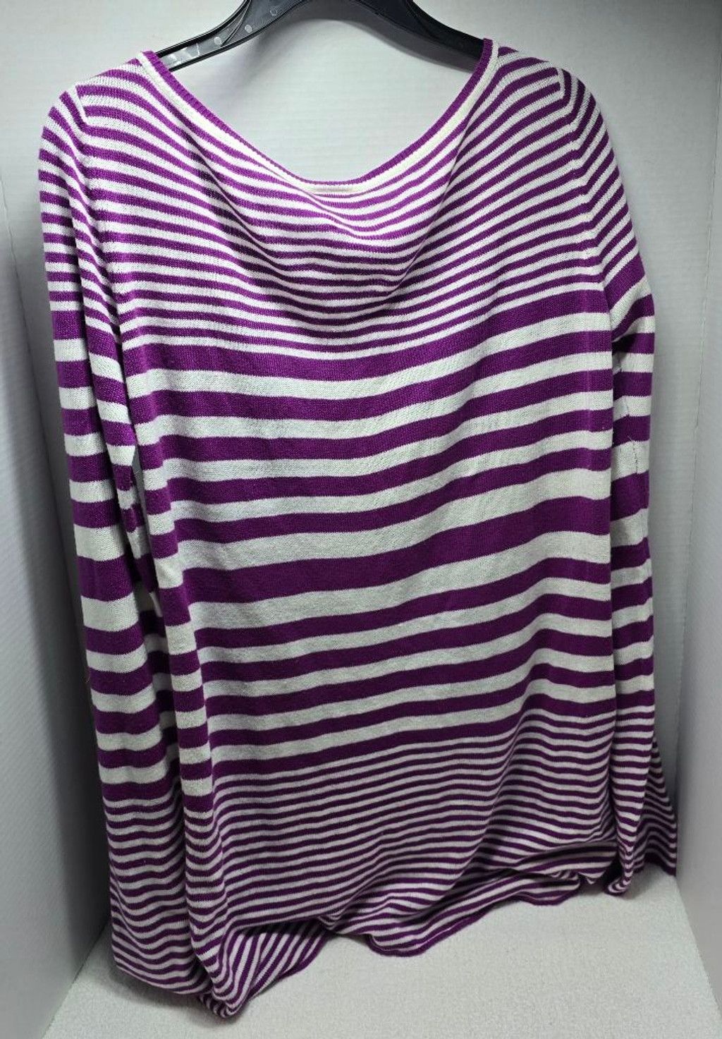 Bonobos Women's BONGO Purple White Striped Crew Neck Sweater XL Size XL / US 12-14 / IT 48-50 - 5 Thumbnail