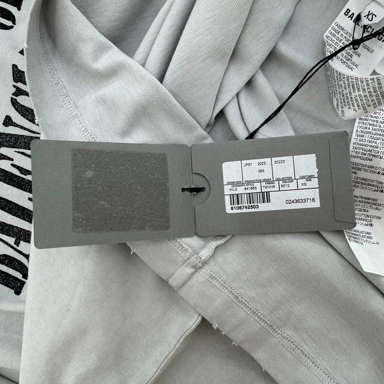 Balenciaga Balenciaga Washed Destroyed Printed Logo Short Sleeve T-Sh Size US XS / EU 42 / 0 - 5 Thumbnail