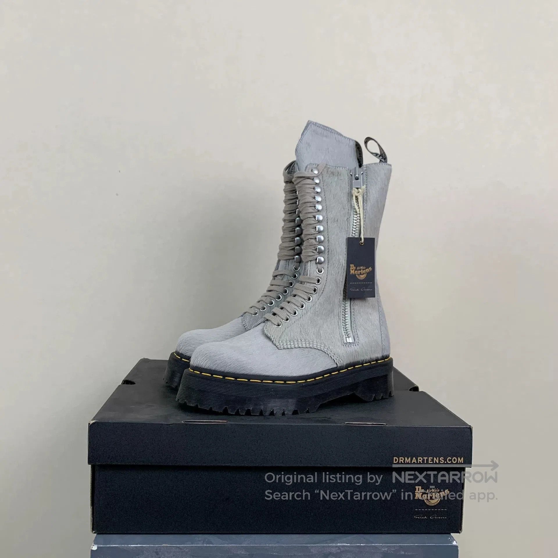 Rick Owens Gray Dr. Martens Collaboration Boots. Size US 9 / EU 42 - 2 Thumbnail