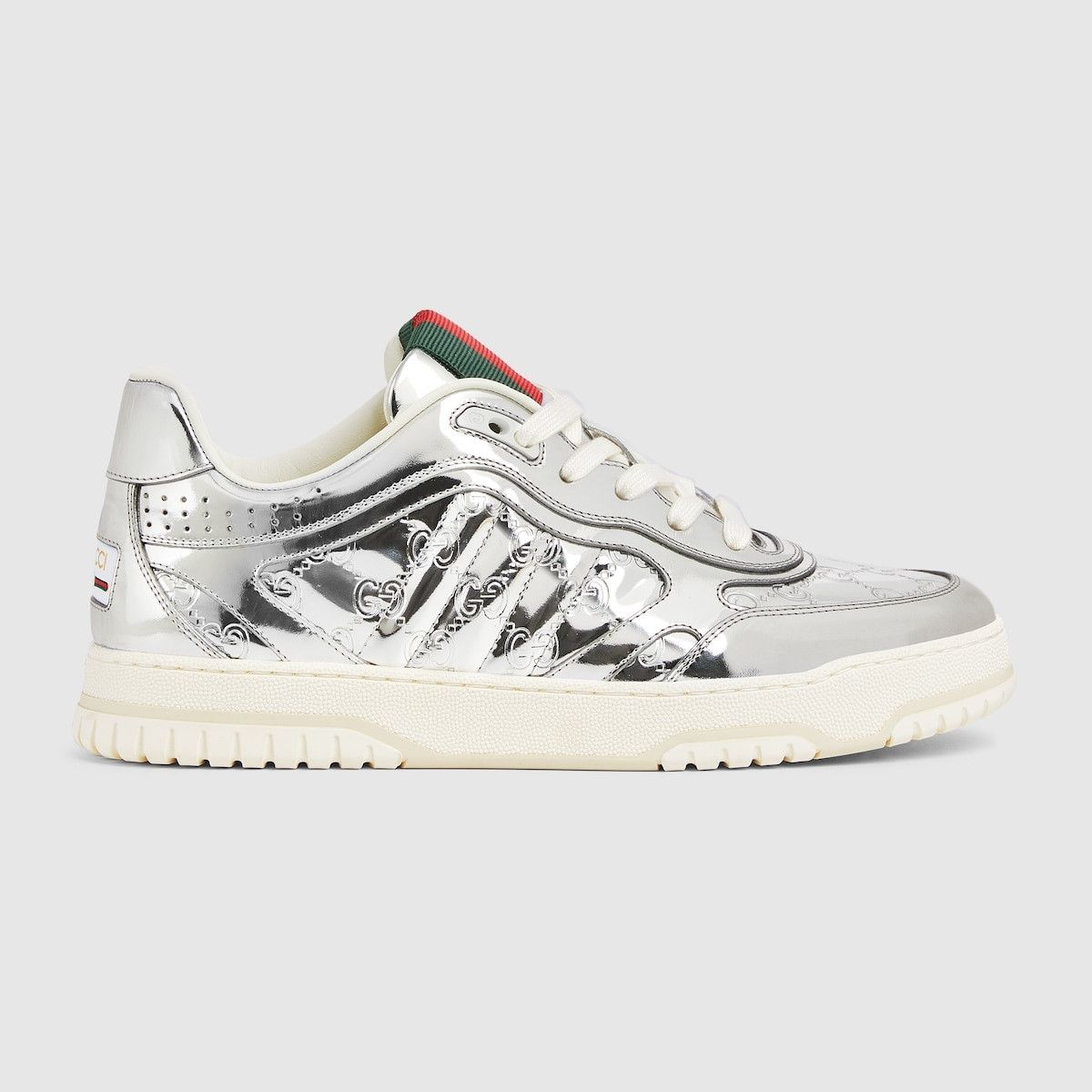 Gucci o1s1wg111025 Re-Web Sneakers in Silver Metallic Size US 6.5 / EU 39-40 - 1 Thumbnail