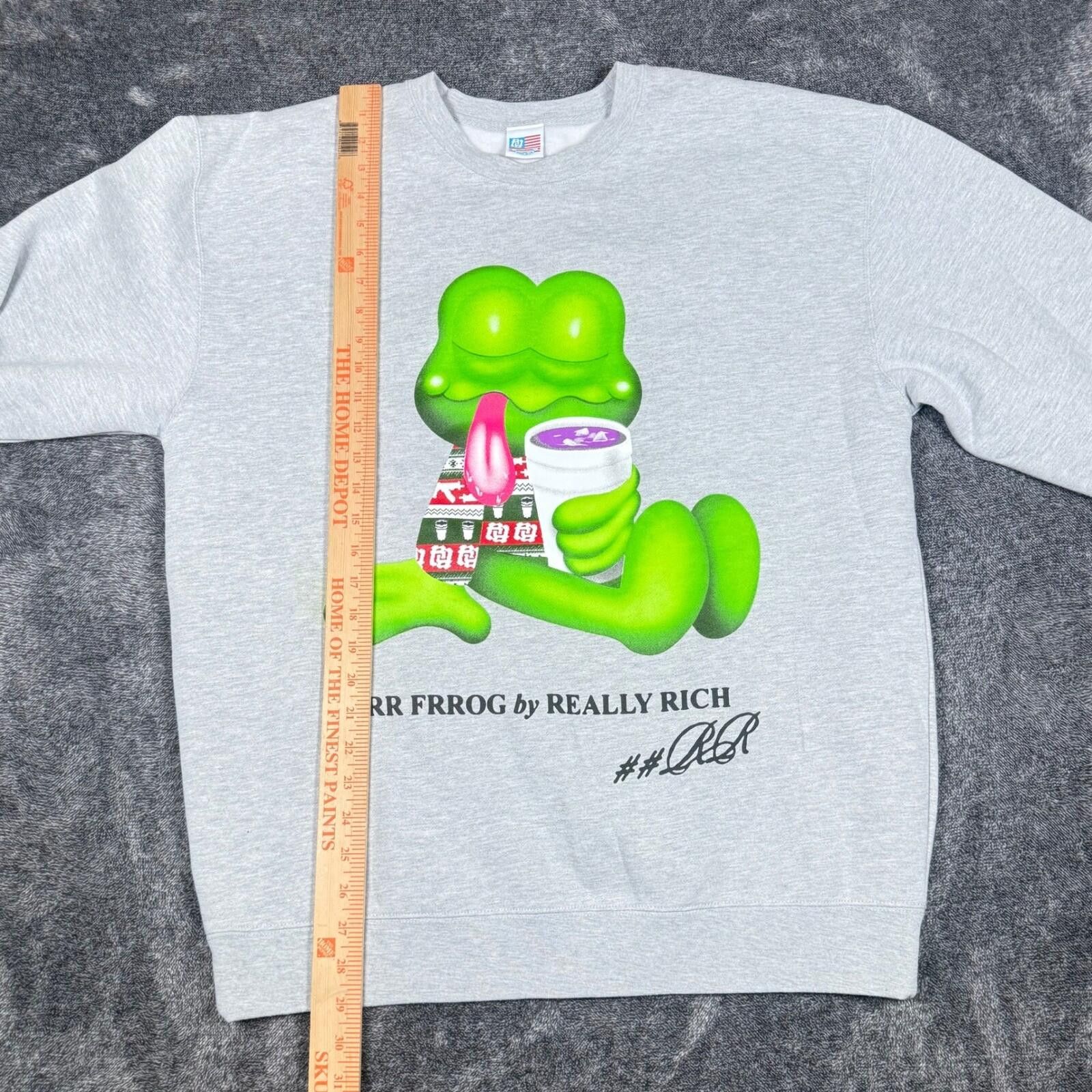 Other Really Rich RR Frrog Graphic Sweatshirt Gray Size Large Size US L / EU 52-54 / 3 - 6 Thumbnail