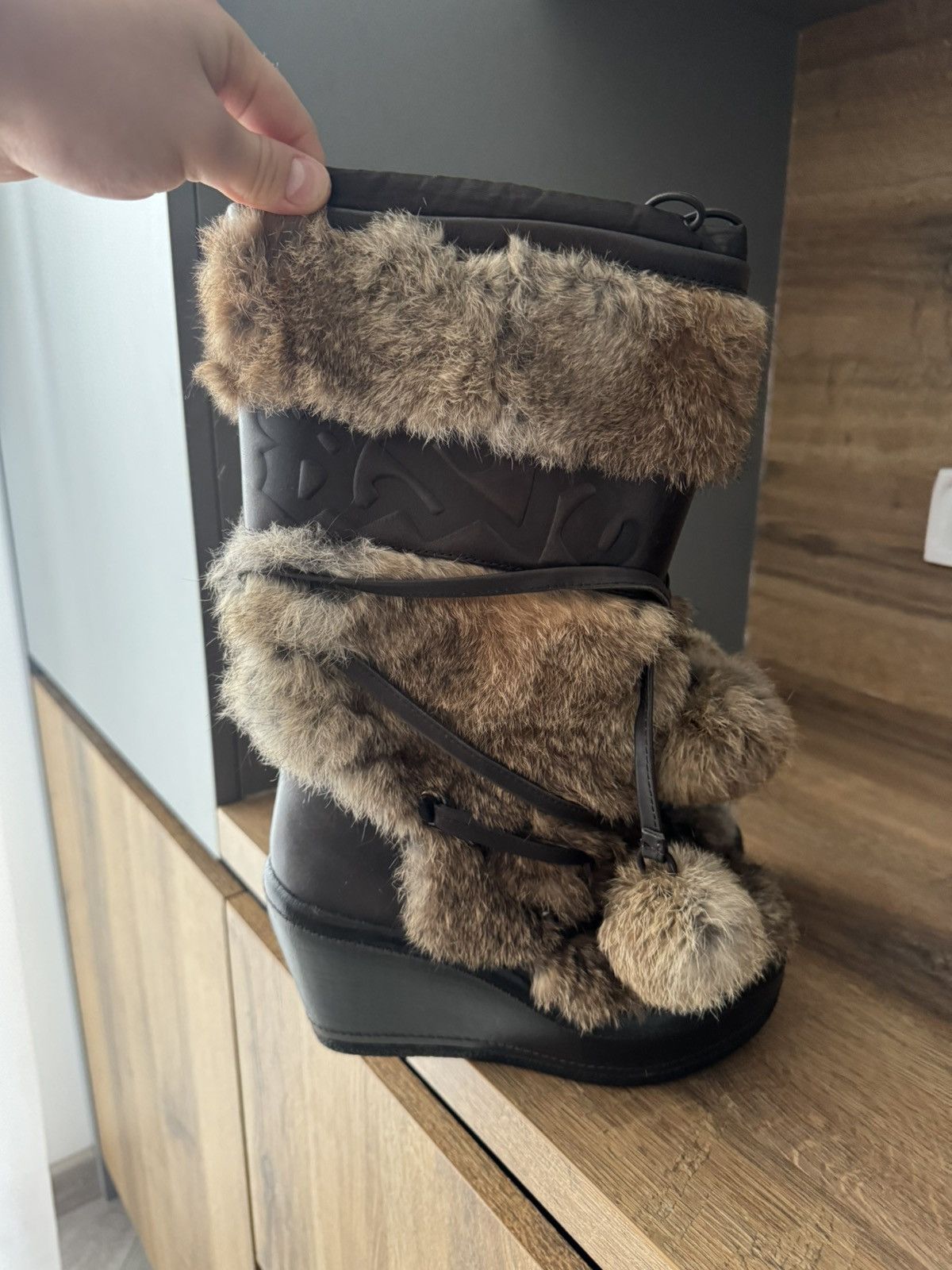 ASH 2000S ASH REAL RABBIT FUR BELTED BOOTS Size US 6 / IT 36 - 5 Thumbnail