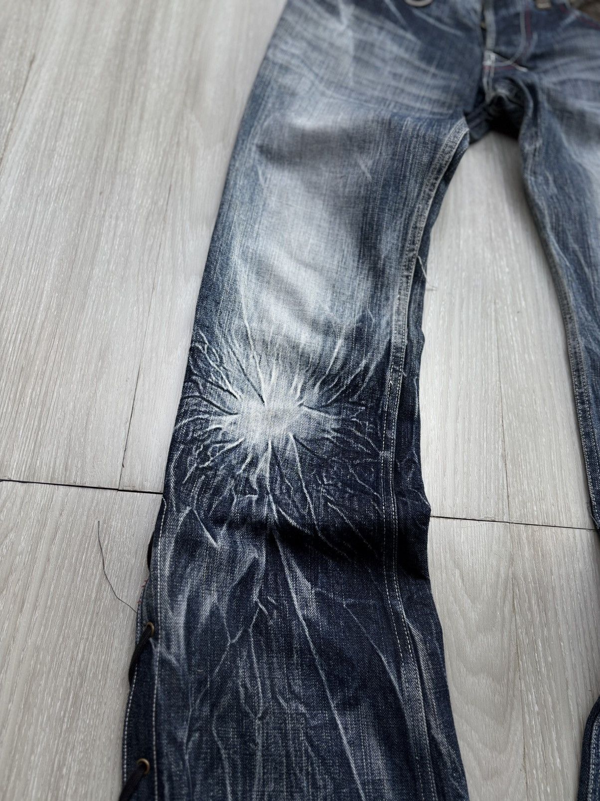 Japanese Brand REVOLUTION lace up flare jeans Size US 27 - 3 Thumbnail