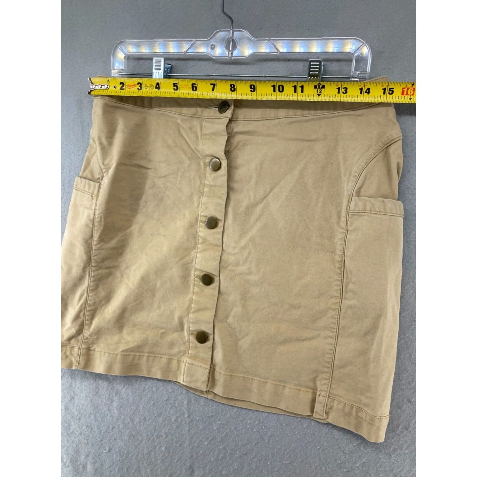 Toad&Co TOAD&CO WOMENS CARGO SKIRT Mini Beige Khaki Button Up Pockets Knit Cotton Short M Adult Womens Size 32" / US 10 / IT 46 - 2 Thumbnail