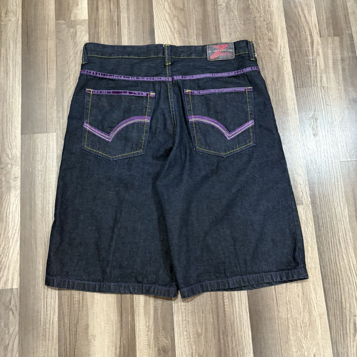 Other Baggy black jorts with purple stitching Size US 40 / EU 56 - 2 Thumbnail