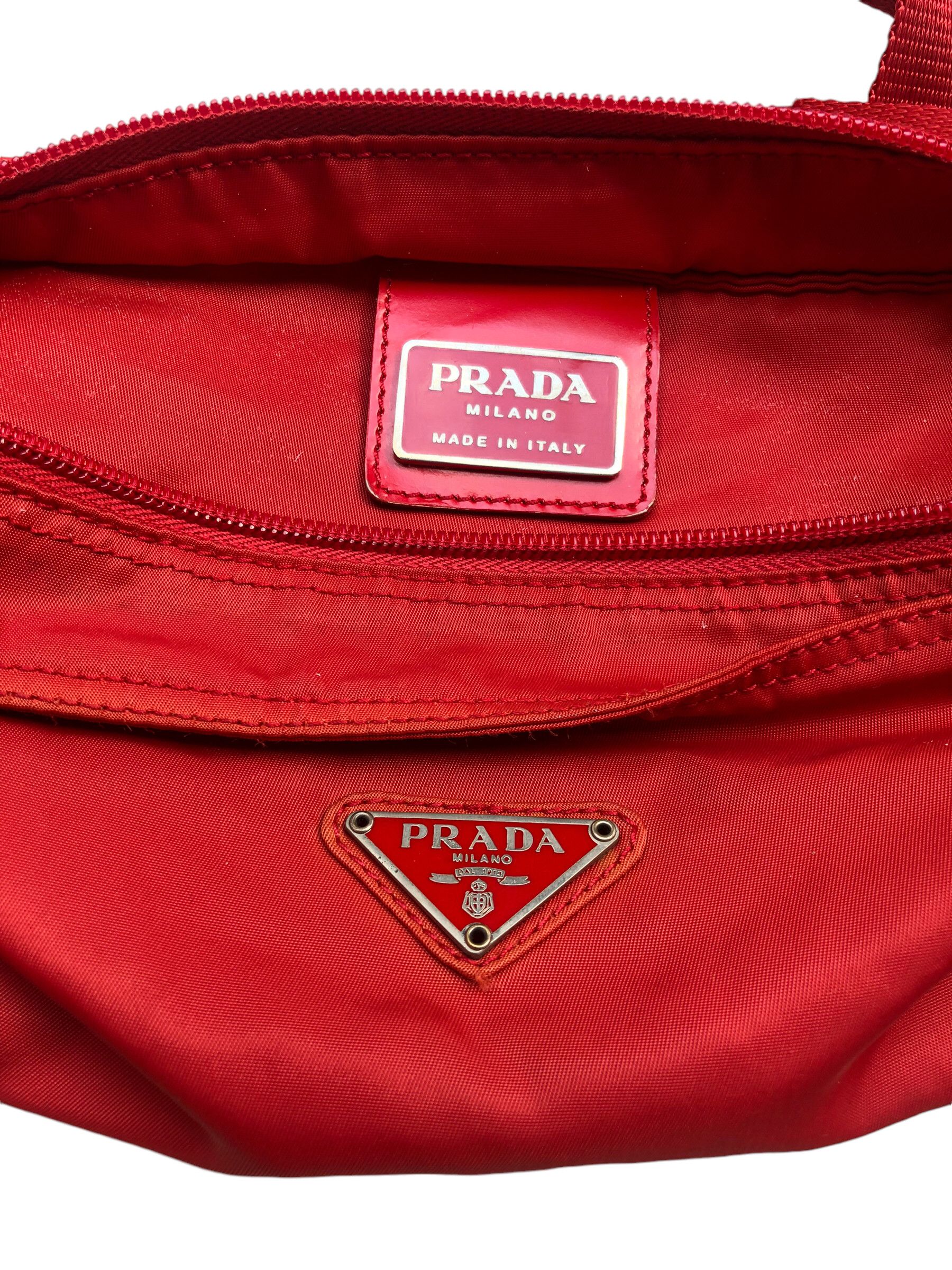 Prada 🔥Authentic PRADA Vintage Red Tessuto Crossbody Bag Size ONE SIZE - 7 Thumbnail