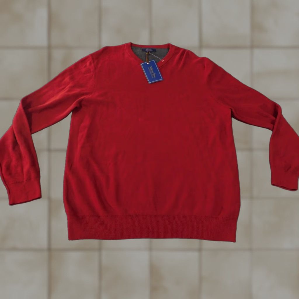 Vintage wilkens bros heritage collection sweater XL red v-neck mens pullover knit Size US XL / EU 56 / 4 - 1 Thumbnail