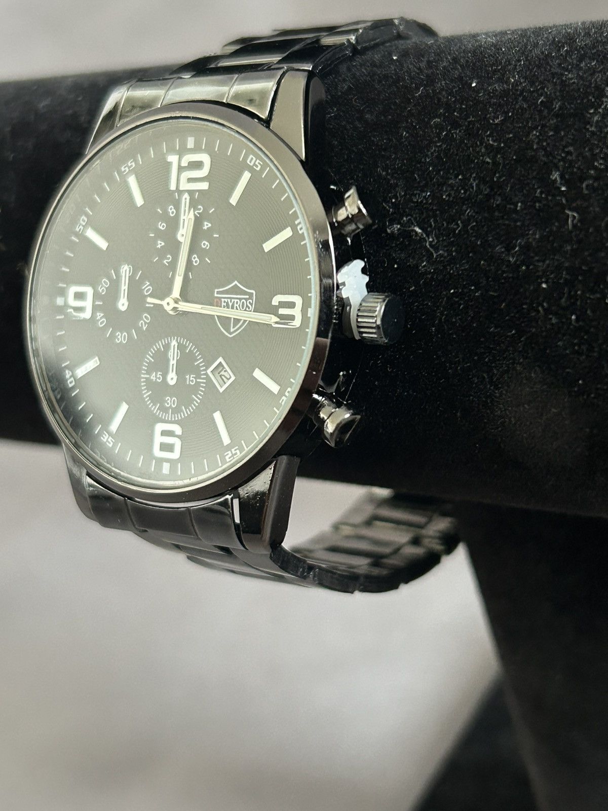 Other Men's Black EVROS Chronograph Watch Size 26 - 3 Thumbnail