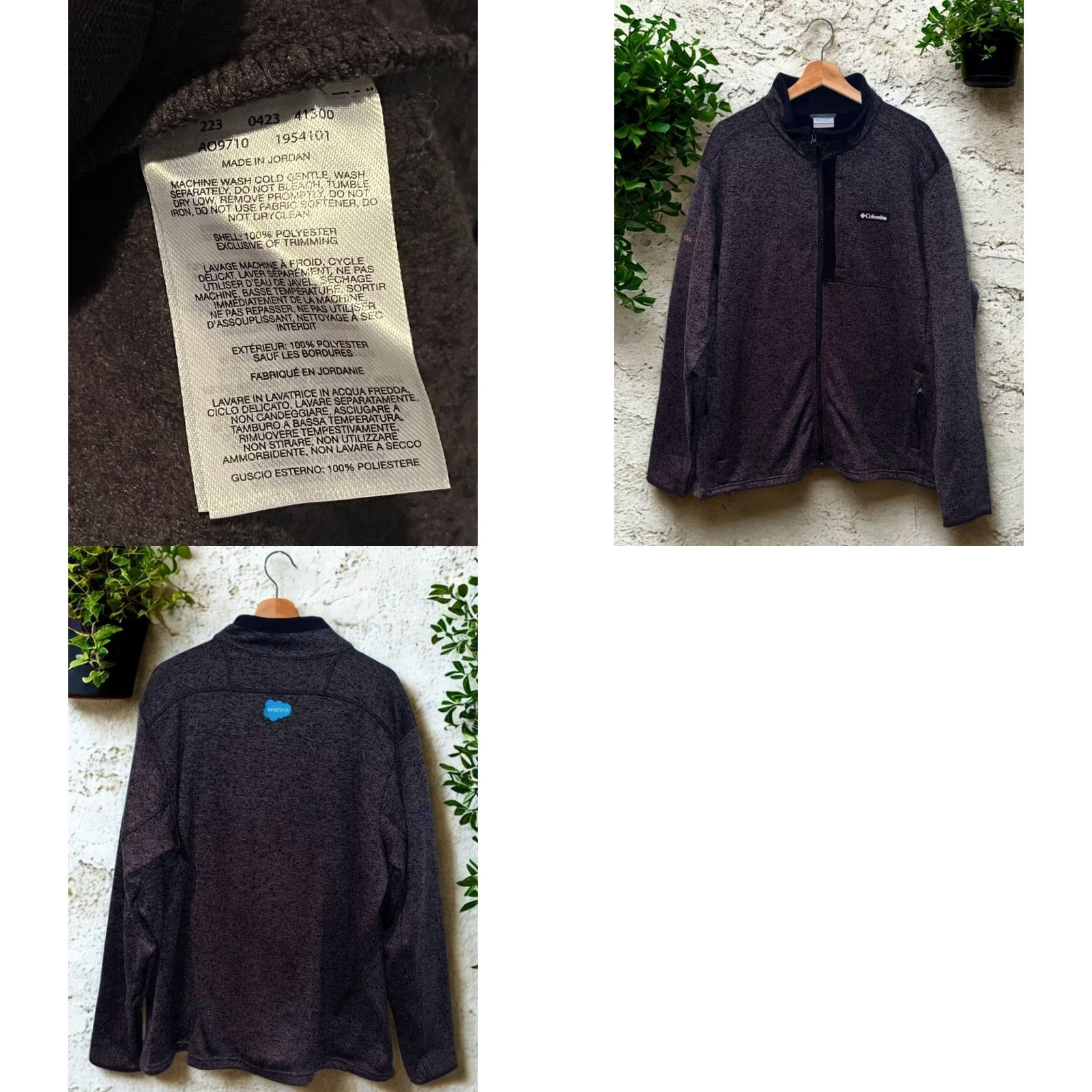 Vintage Columbia Sweater Weather Full Zip Jacket – 2XL – Salesforce Leading T&P – NWOT – Charcoal Heather – Men Size US XXL / EU 58 / 5 - 8 Thumbnail