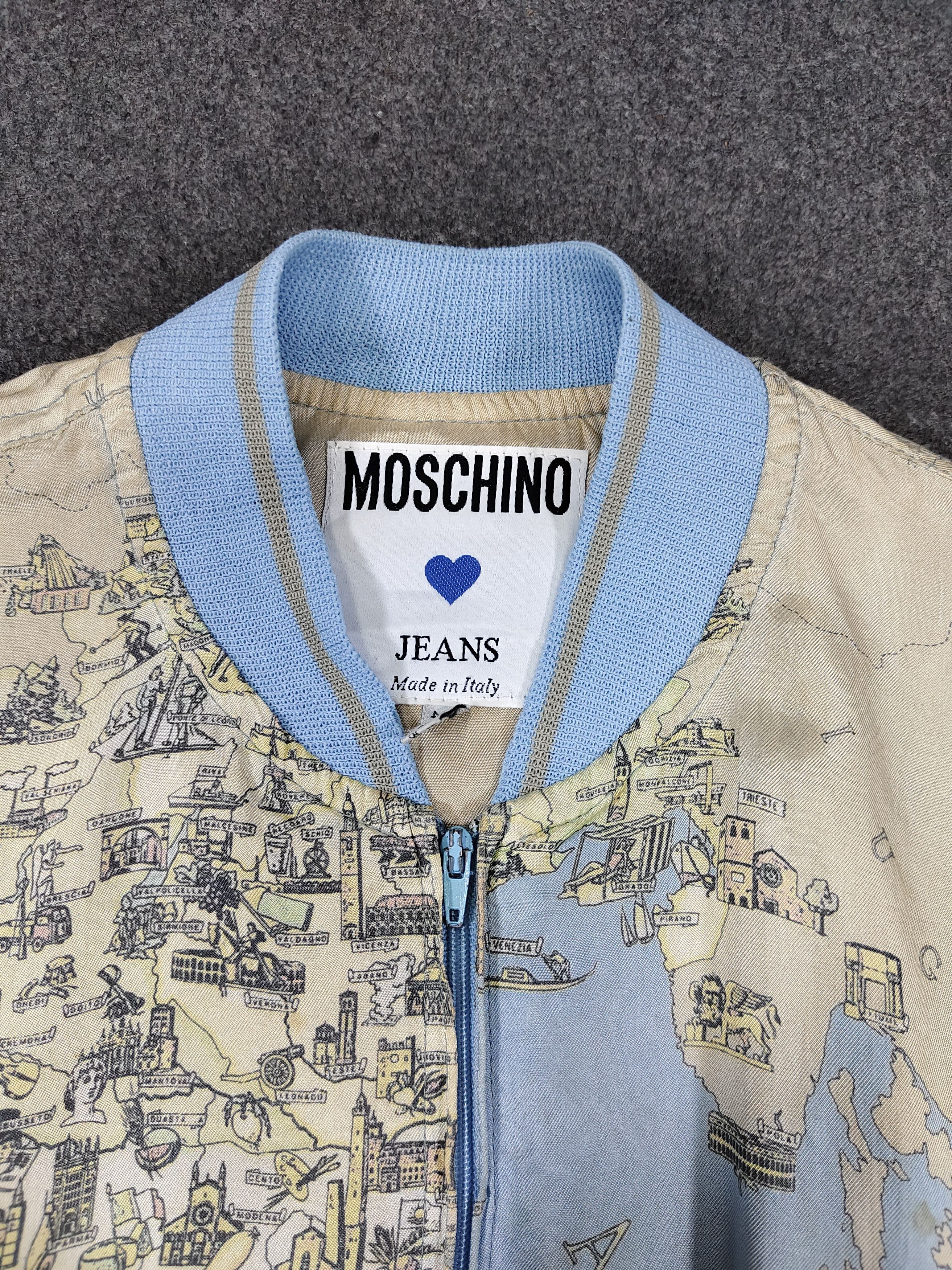 Moschino 90s Moschino💥 Archive AOP Maps Cartohraphic Cropped Bomber Size M / US 6-8 / IT 42-44 - 11 Thumbnail