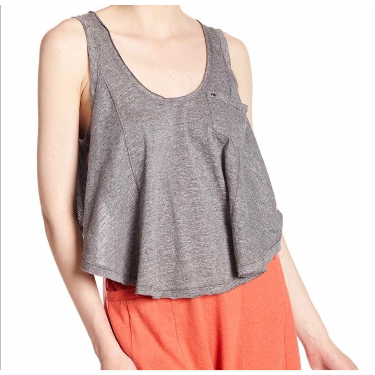 Free People Free People Stevie Split Back Tank Gray XS Size XS / US 0-2 / IT 36-38 - 4 Thumbnail