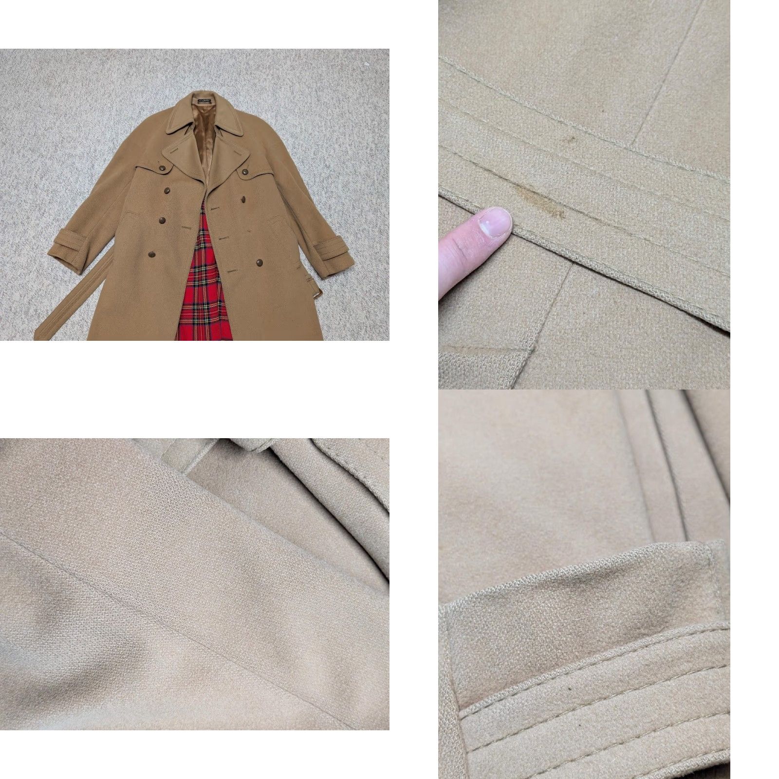 Camel VINTAGE belted overcoat MEN camel brown 40 wool felted wool long coat with belt buckle 40L 40 chest Mens Size US M / EU 48-50 / 2 - 9 Thumbnail