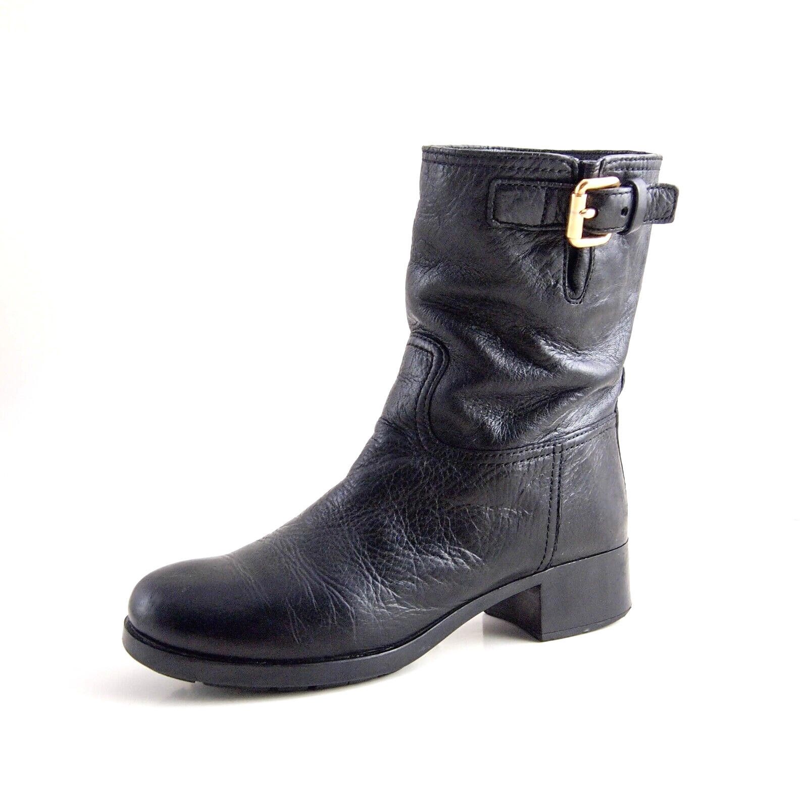 Prada Ankle Boots Black Leather Size US EU