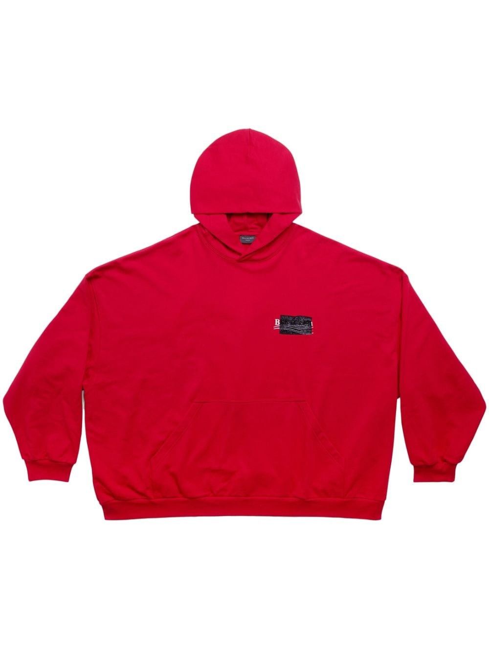 Balenciaga o1la1rc1a0924 Gaffer Hoodie Oversized in Red Size S / US 4 / IT 40 - 1 Thumbnail