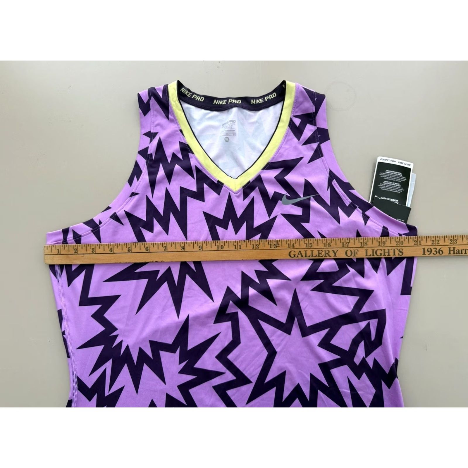 Nike Nike Pro Dri-Fit Women's XL Purple Kapow Print Tank Top Sleeveless Size XL / US 12-14 / IT 48-50 - 8 Thumbnail