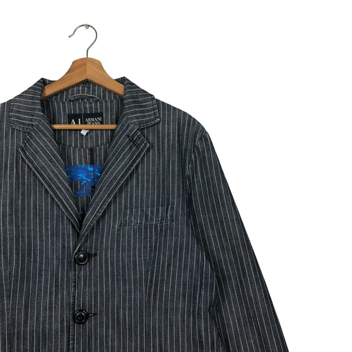 Vintage 🔥VINTAGE HICKORY CHORE WORKER JACKET ARMANI JEANS INDIGO Size US M / EU 48-50 / 2 - 8 Thumbnail
