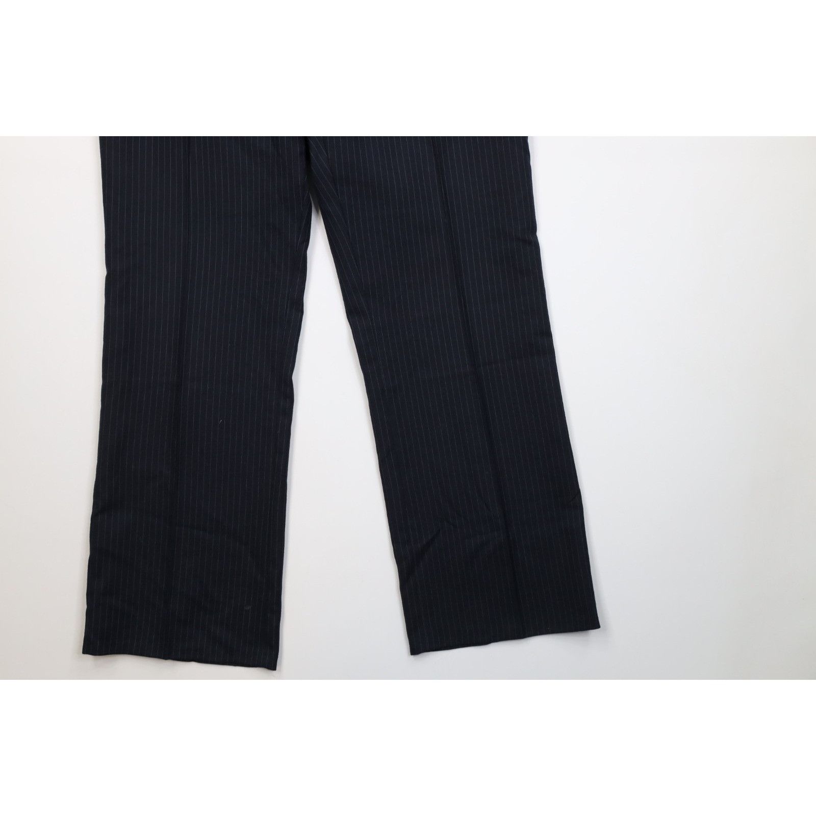 Vintage Vintage 70s Heavy Wool Pinstriped 3 Piece Suit Wedding Size 44L - 10 Thumbnail