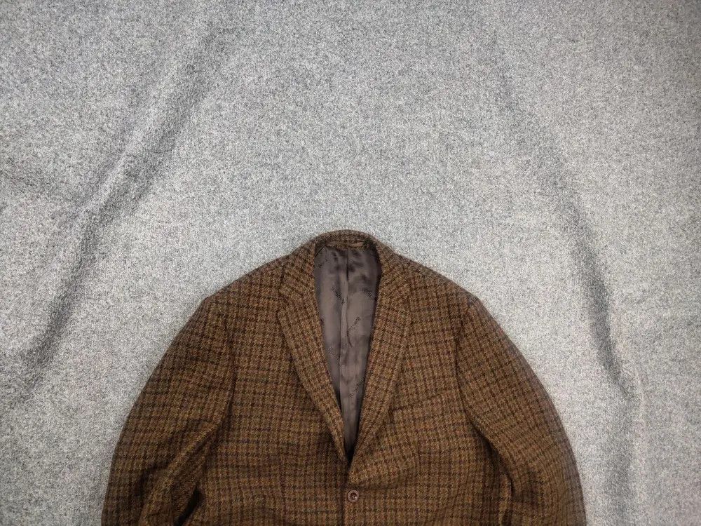 Harris Tweed Vintage 90's Harris Tweed Dark Check Wool Blazer Jacket Size US L / EU 52-54 / 3 - 1 Thumbnail