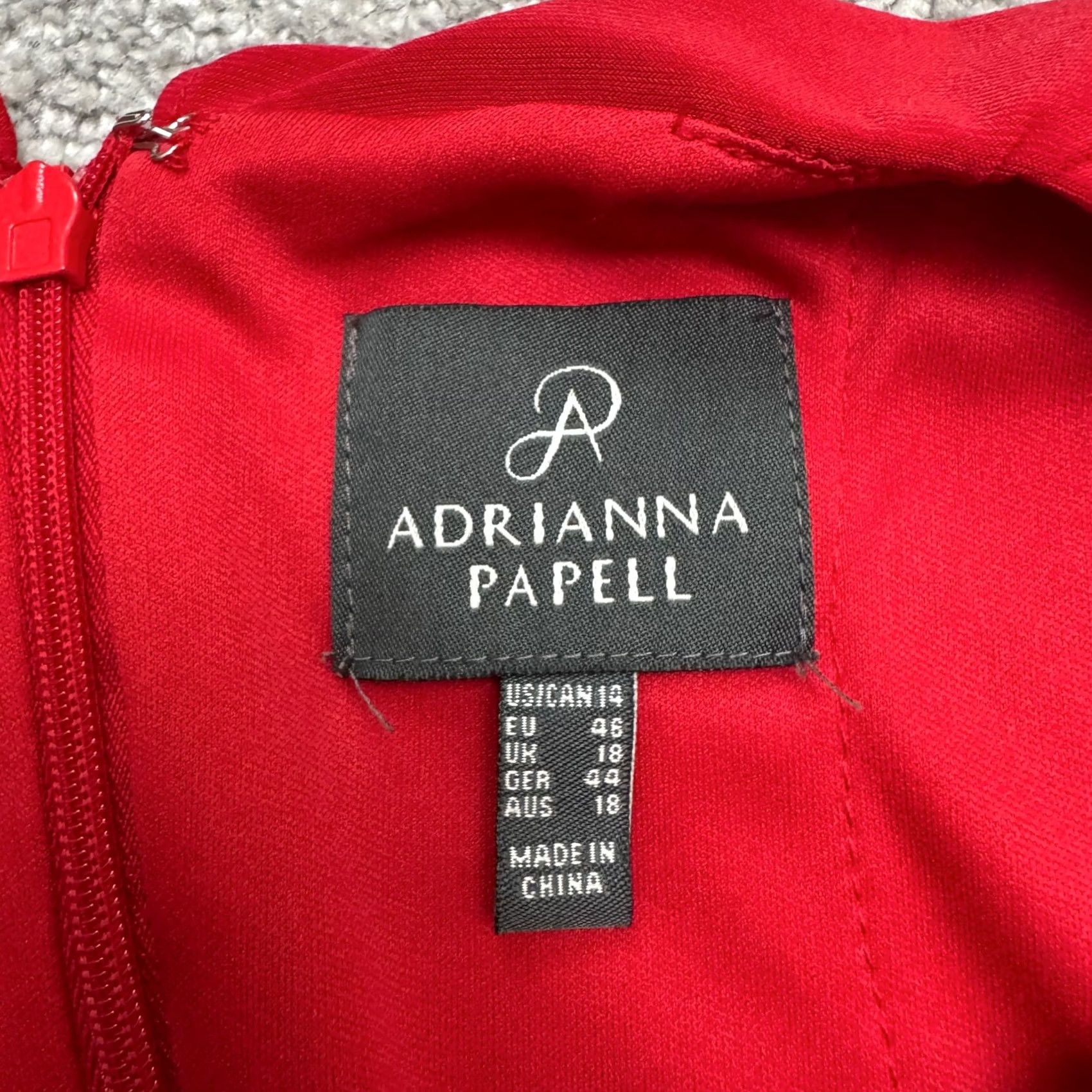 Adrianna Papell Adrianna Papell Shutter Pleated Tiered Sheath Dress Womens 14 Red Knee Length Sleeveless Round Neck Zip Vintage No Size XL / US 12-14 / IT 48-50 - 7 Thumbnail