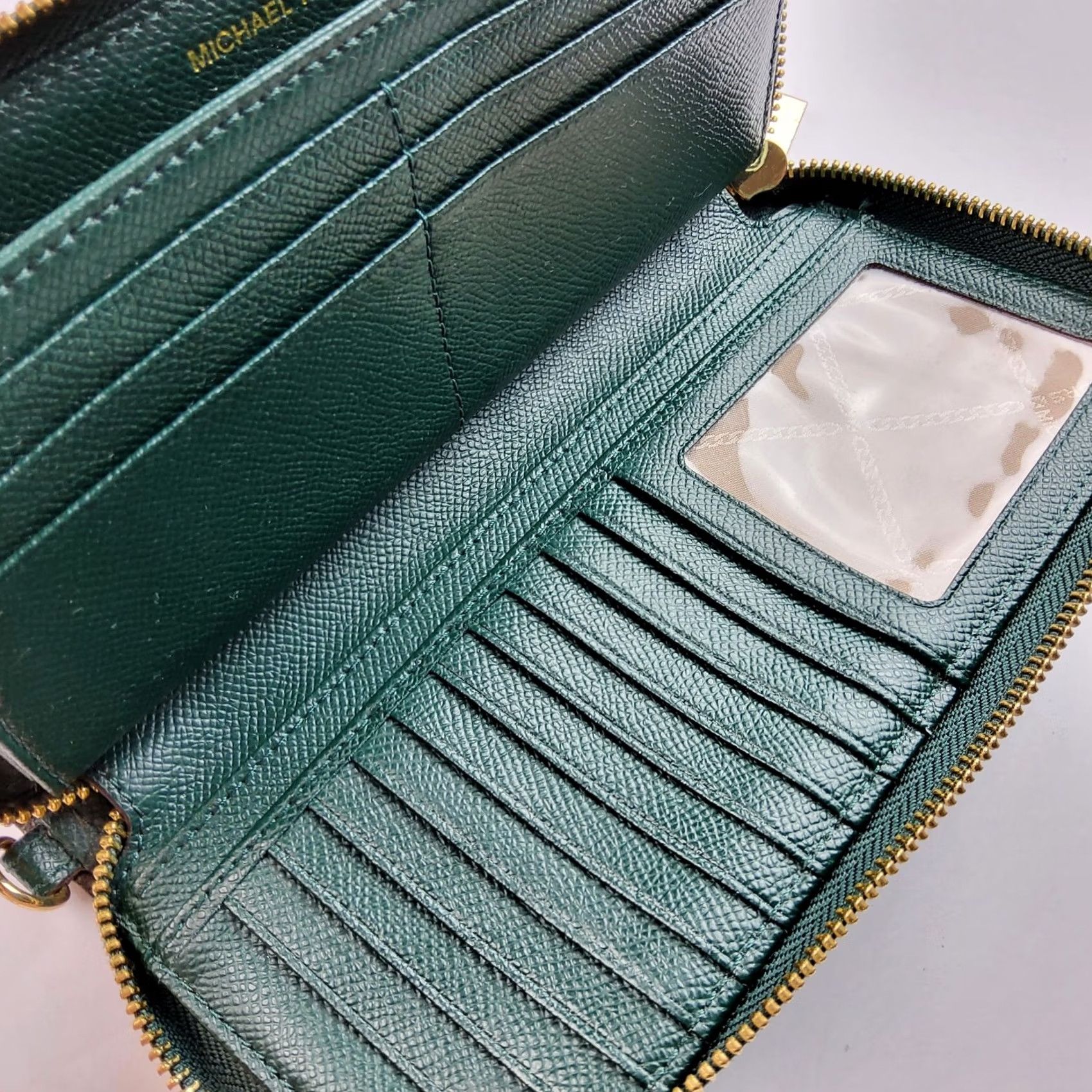 Michael Kors Michael Kors Womens Green Leather Zip Around Wallet Size ONE SIZE - 7 Thumbnail