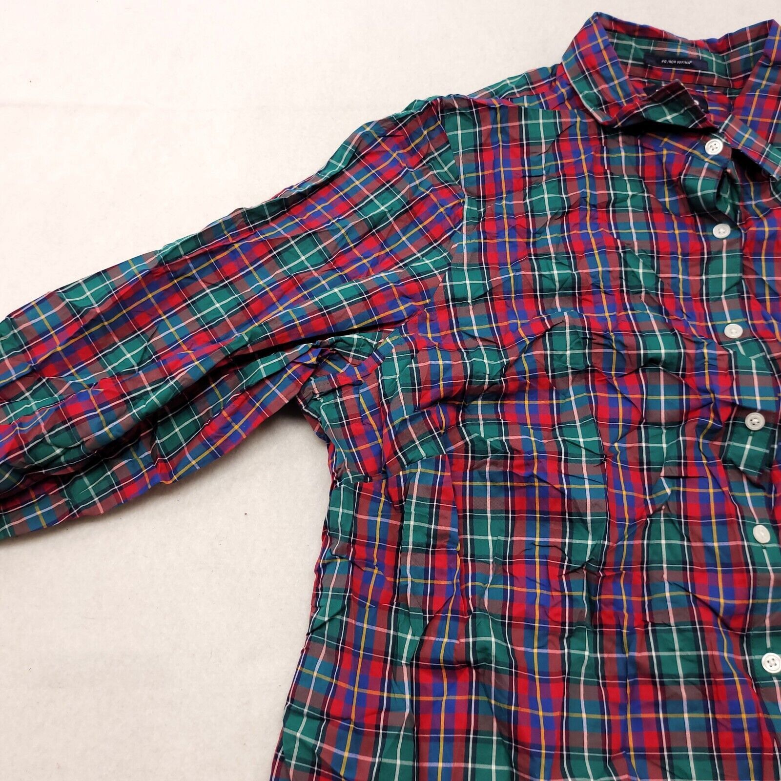 Lands' End Lands End Casual Button Up Shirt Men Size 24W Green Red Blue Size US M / EU 48-50 / 2 - 4 Thumbnail