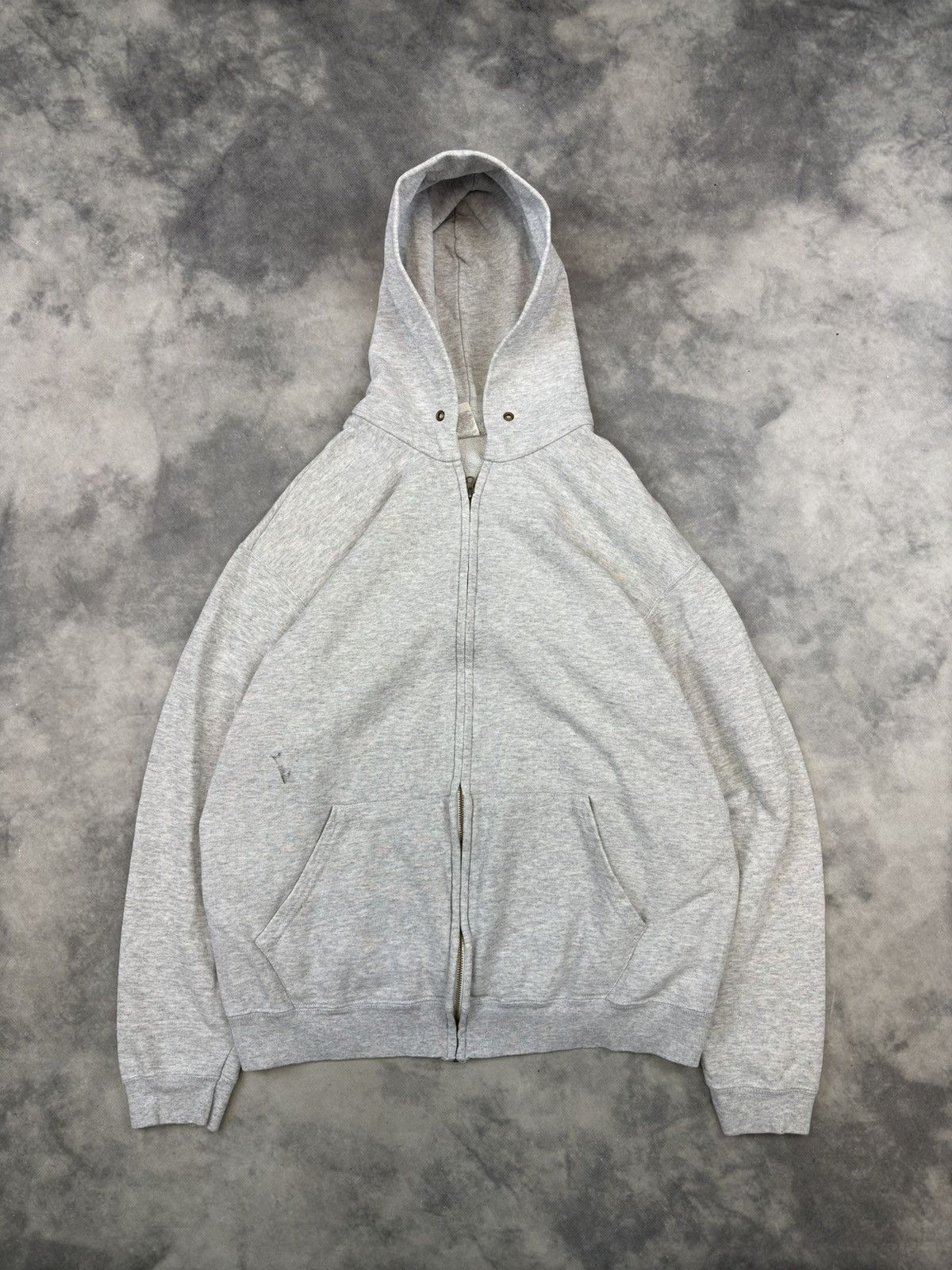 Fruit Of The Loom × Vintage 💎 90's Vintage FOTL Basic Blank Grey Boxy Hoodie Kanie West Size US L / EU 52-54 / 3 - 1 Thumbnail