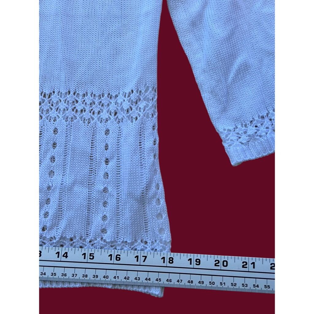 Other CYRUS - Women's 3/4 Sleeve Lace Cardigan - White - Small Size S / US 4 / IT 40 - 6 Thumbnail
