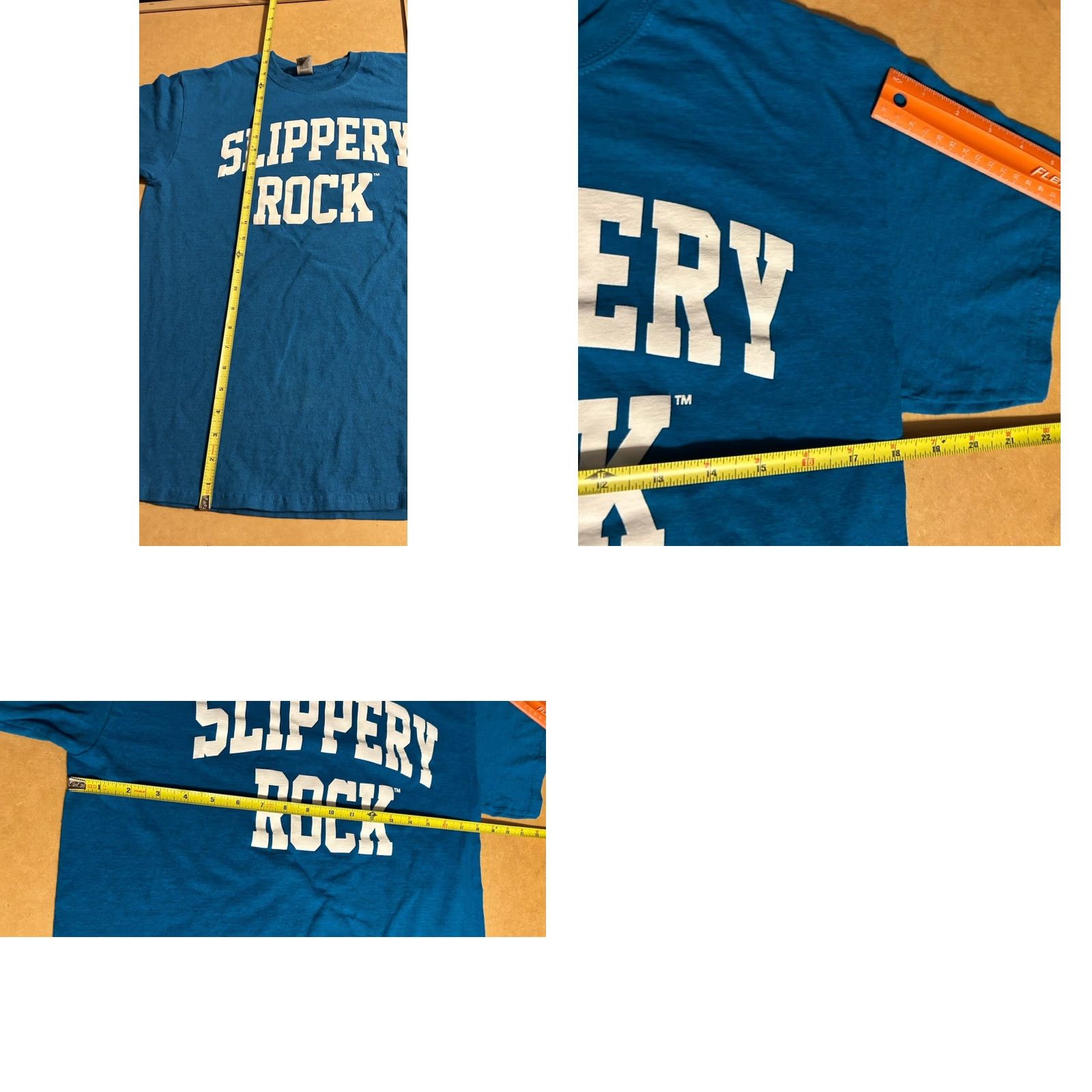 Gildan VINTAGE? No — Slippery Rock University Shirt Unisex Adults M Blue Short Sleeve White Spell Out Shirt Size US M / EU 48-50 / 2 - 9 Thumbnail