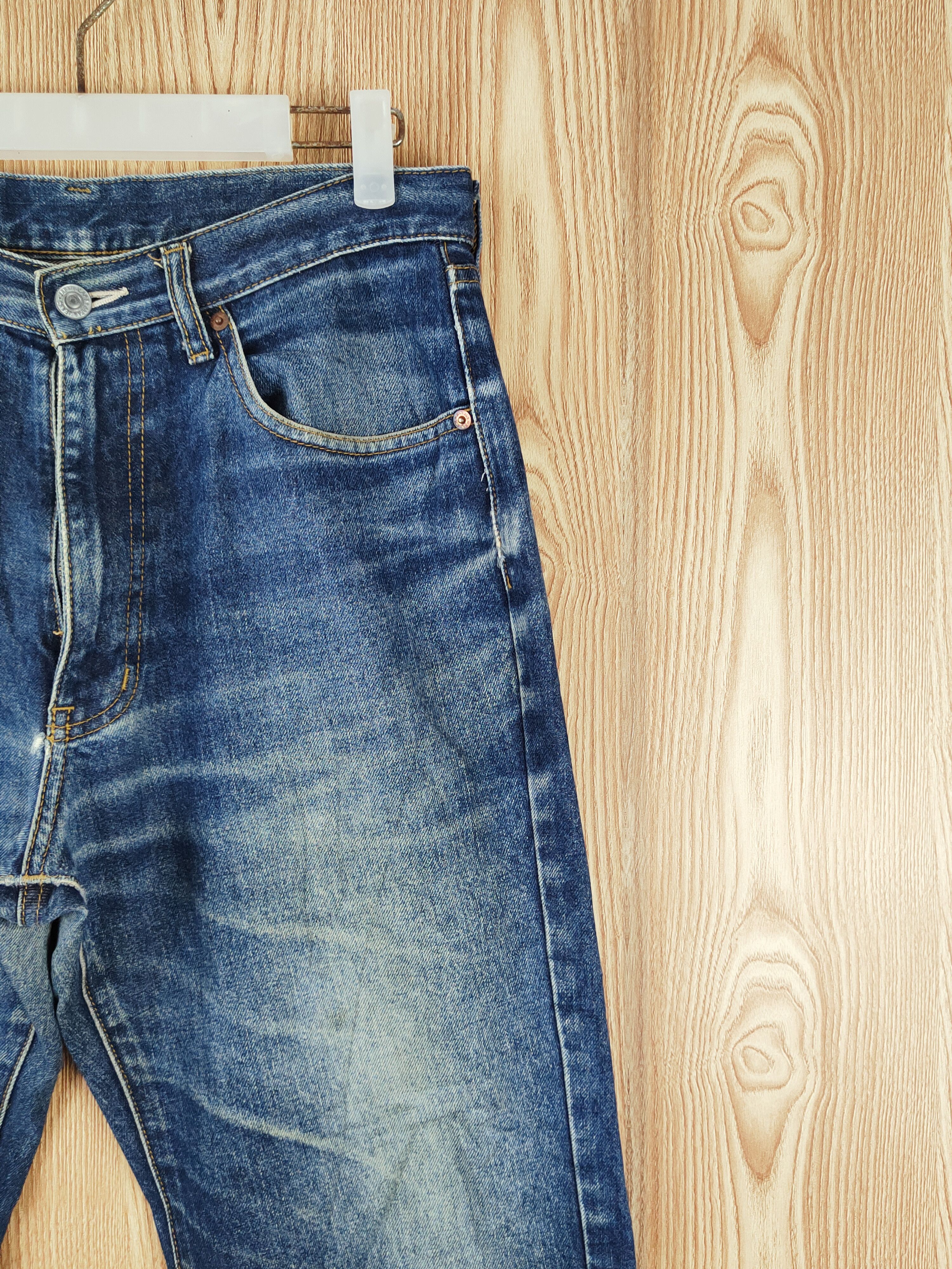Japanese Brand Japan Jeans Dark Blue Distressed Ripped Jeans #S2706 Size US 31 - 5 Thumbnail