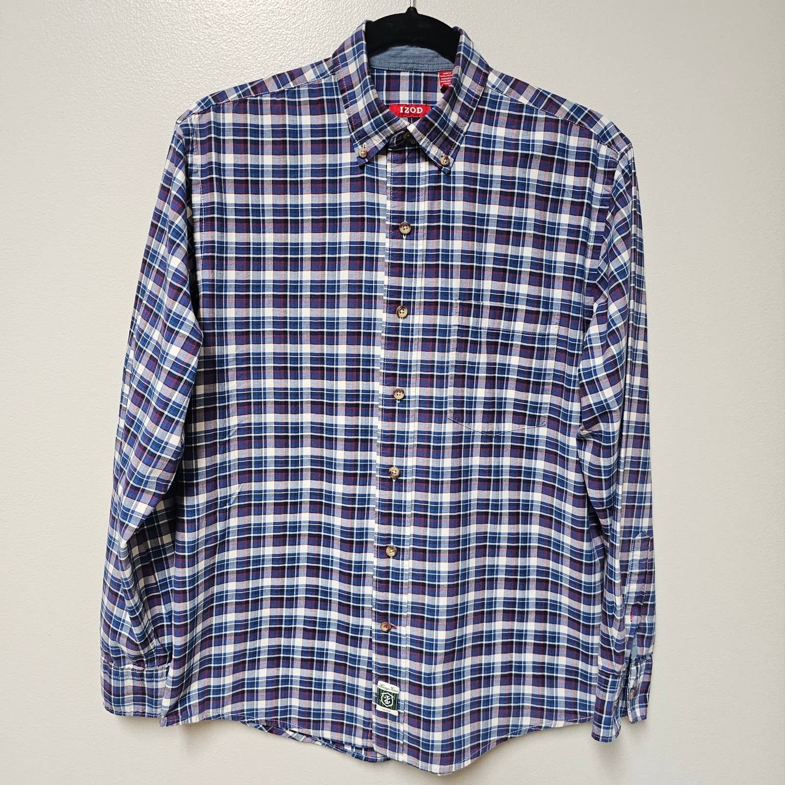 Izod Men's IZOD Heritage Tartan Blue/Red/White Shirt Size Small Size US S / EU 44-46 / 1 - 1 Thumbnail