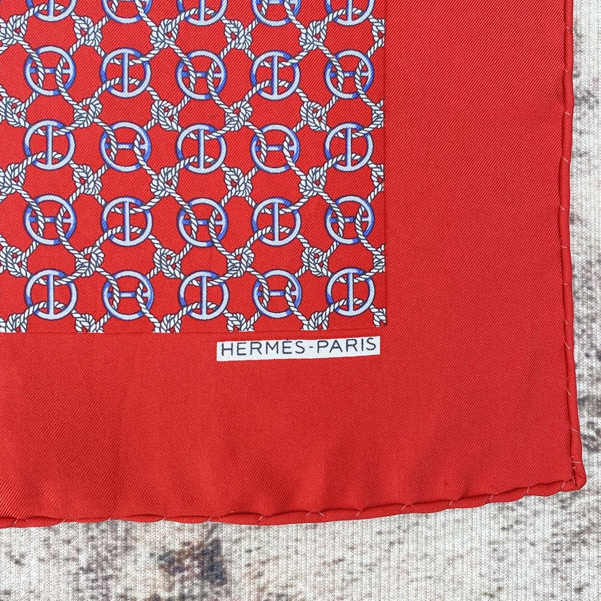 Hermes Hermès Red Silk Gavroche Pocket Square or Neckerchief Size ONE SIZE - 5 Thumbnail