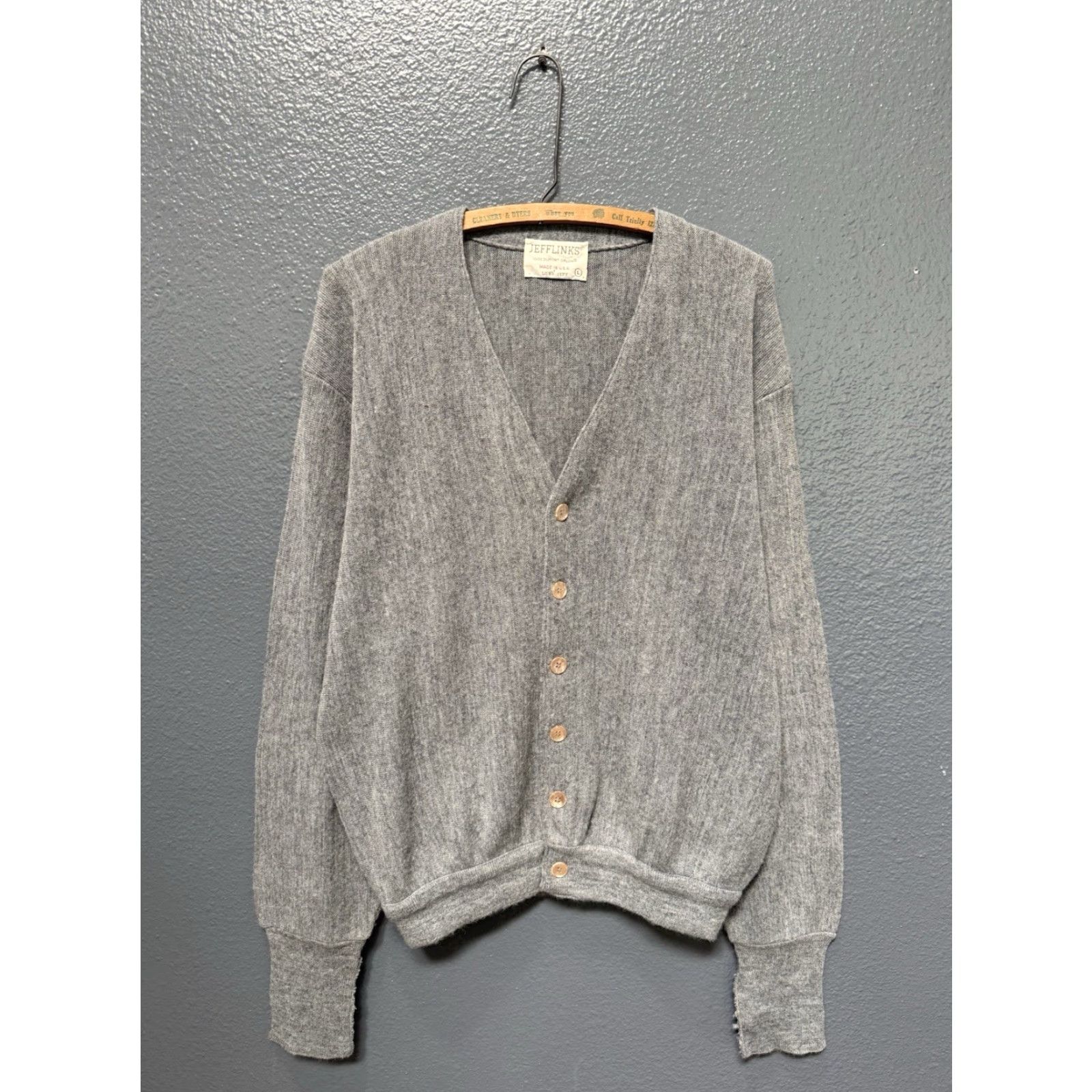 Vintage VINTAGE Jefflinks Cardigan Sweater Mens Gray L USA Made Size US L / EU 52-54 / 3 - 3 Thumbnail
