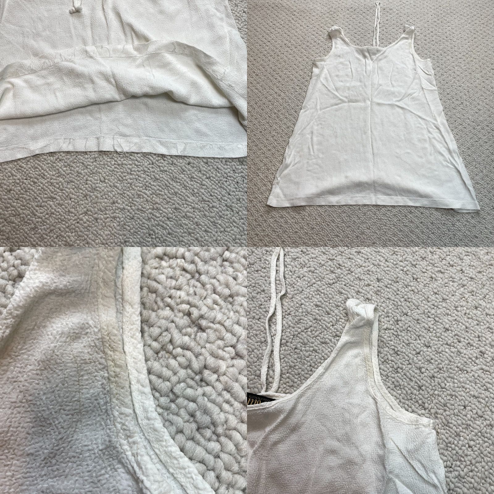 Vintage Dotti Tank Top Shirt Womens XL White Rayon Sleeveless Solid Tie Made in USA Size XL / US 12-14 / IT 48-50 - 8 Thumbnail