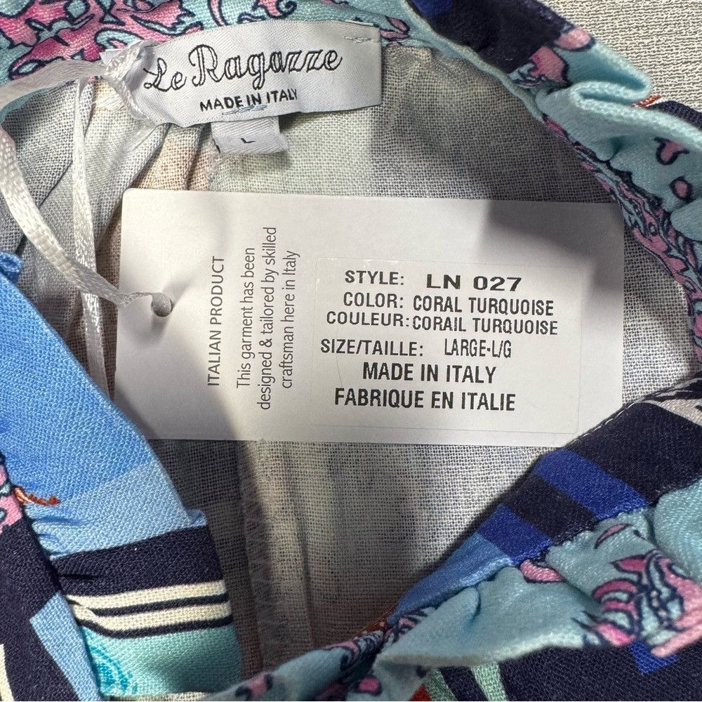 Other NWT New LA RAGAZZE Made In Italy Linen Blend Sleeveless Flo Size L / US 10 / IT 46 - 8 Thumbnail