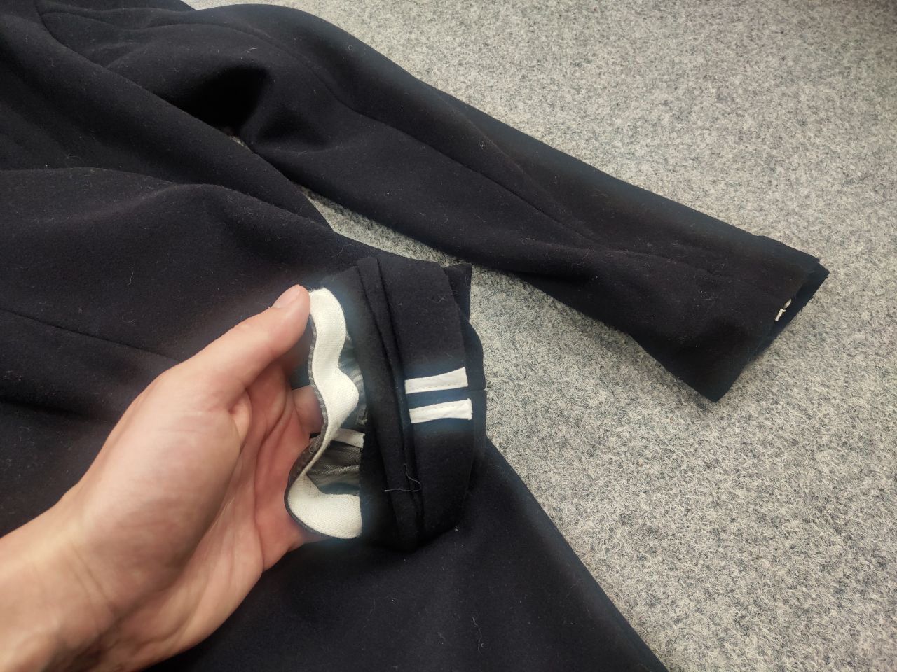 Japanese Brand Umit Unal Navy Wool asymmetrical Handmade Coat Jacket Size US M / EU 48-50 / 2 - 8 Thumbnail