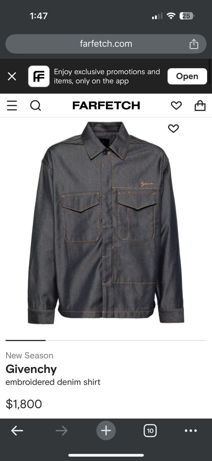 Givenchy Givenchy embroidered denim shirt jacket Size US XL / EU 56 / 4 - 1 Thumbnail