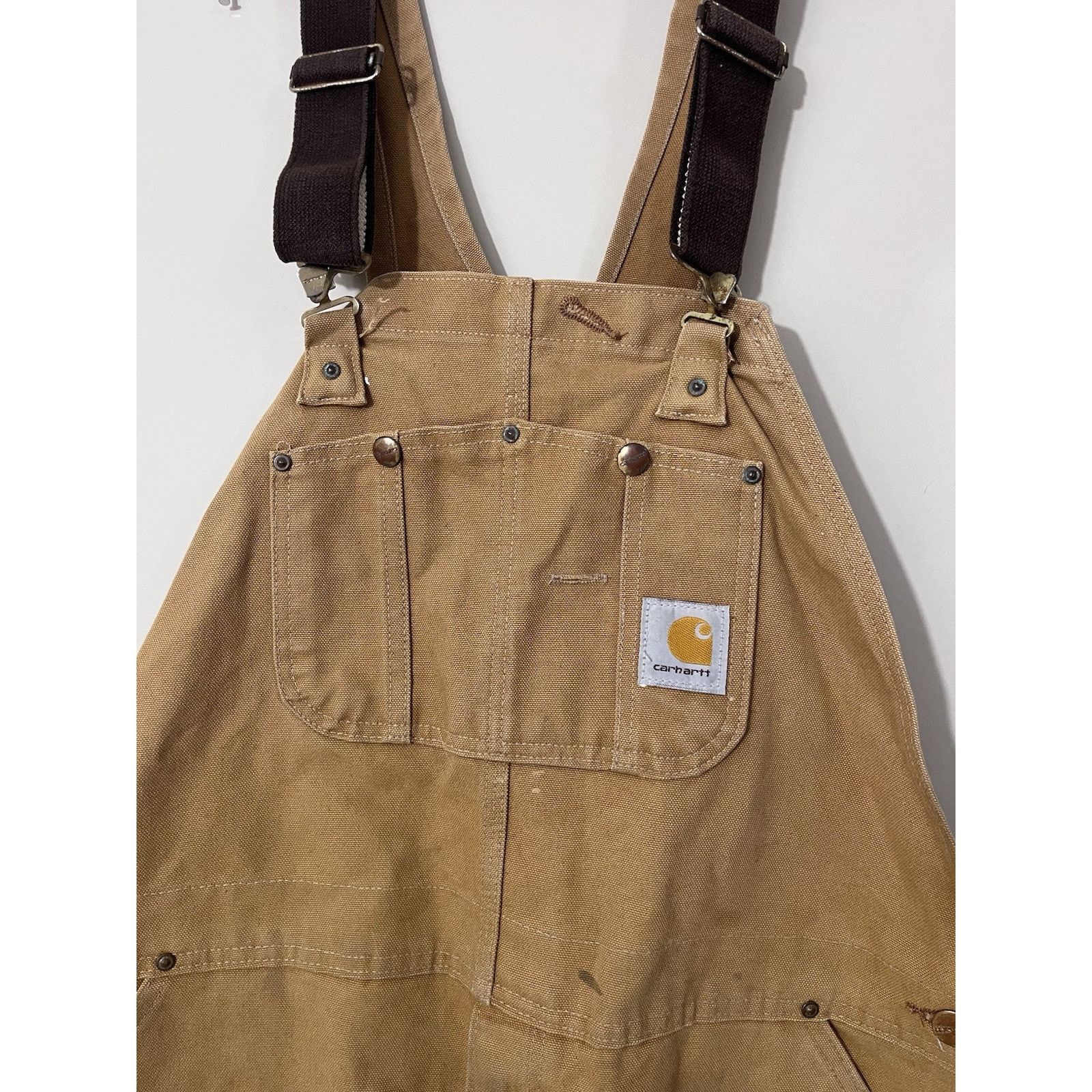 Carhartt Carhartt Men’s Double Knee Duck Canvas Bib Overalls 42x32 Size US 42 / EU 58 - 1 Thumbnail