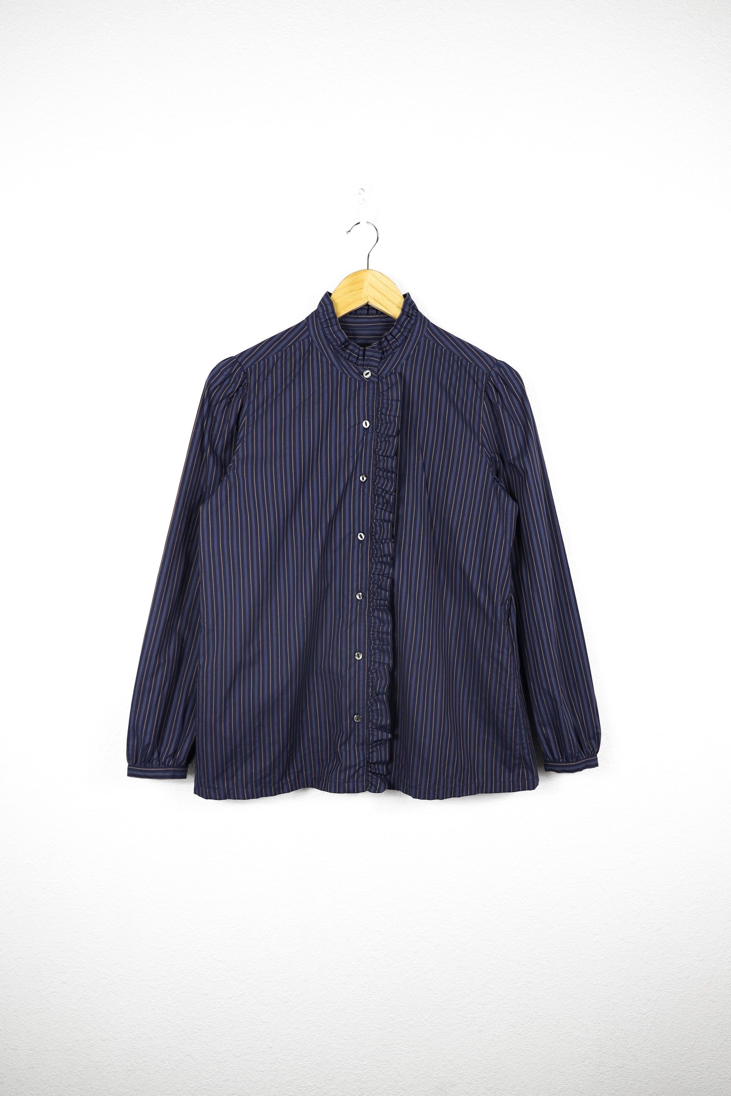 A.P.C. Womens A.P.C. Striped Ruffles Design Blouse Shirt 36 Size S / US 4 / IT 40 - 1 Thumbnail