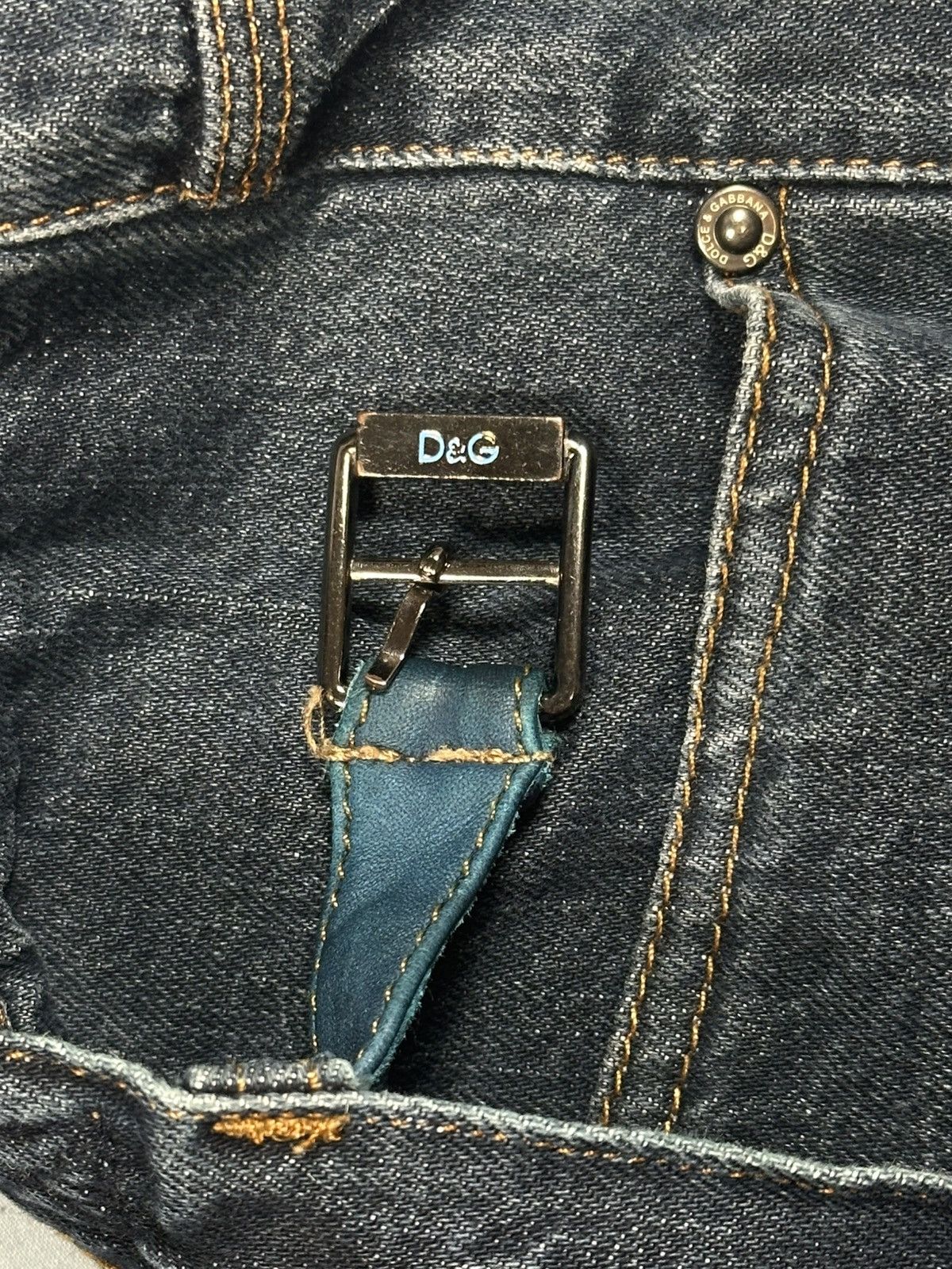 Dolce & Gabbana F/W2004 Dolce & Gabbana Biker Straight Leg Blue Denim Jeans Size US 36 / EU 52 - 15 Thumbnail